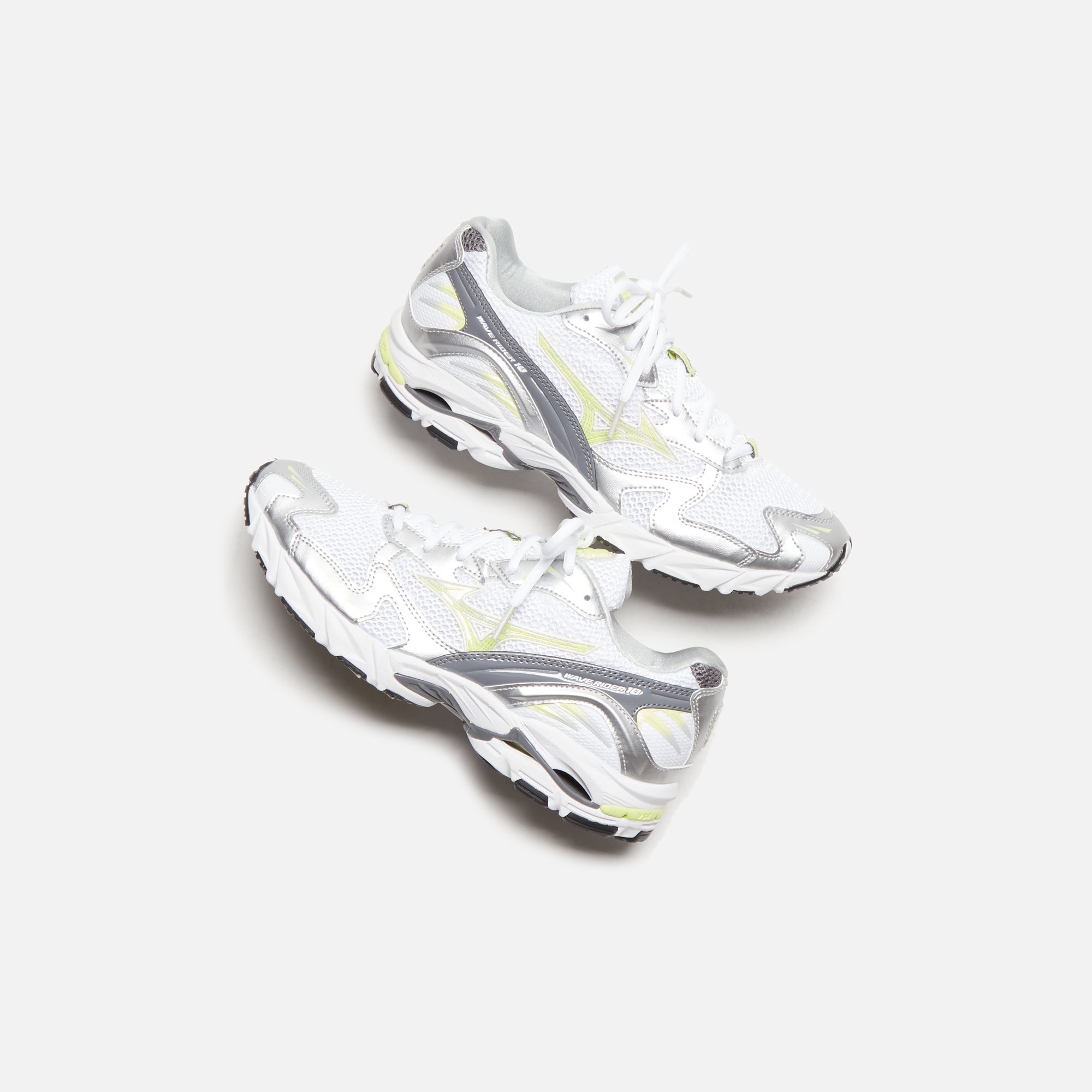 Mizuno Wave Rider 10 - White / Sunny Lime / Silver – Kith Mizuno Wave Rider 10 - White / Sunny Lime / Silver – Kith