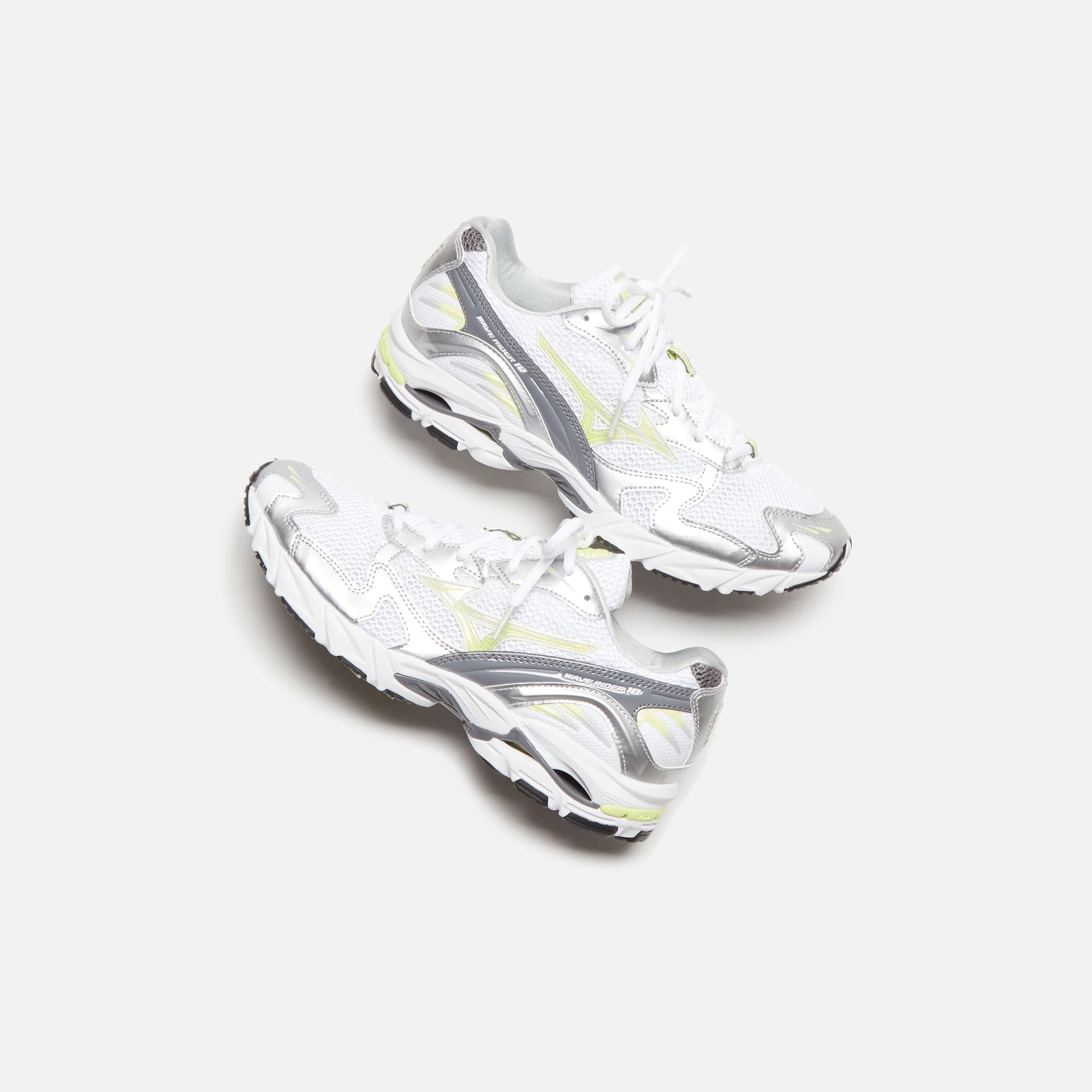 Mizuno Wave Rider 10 - White / Sunny Lime / Silver