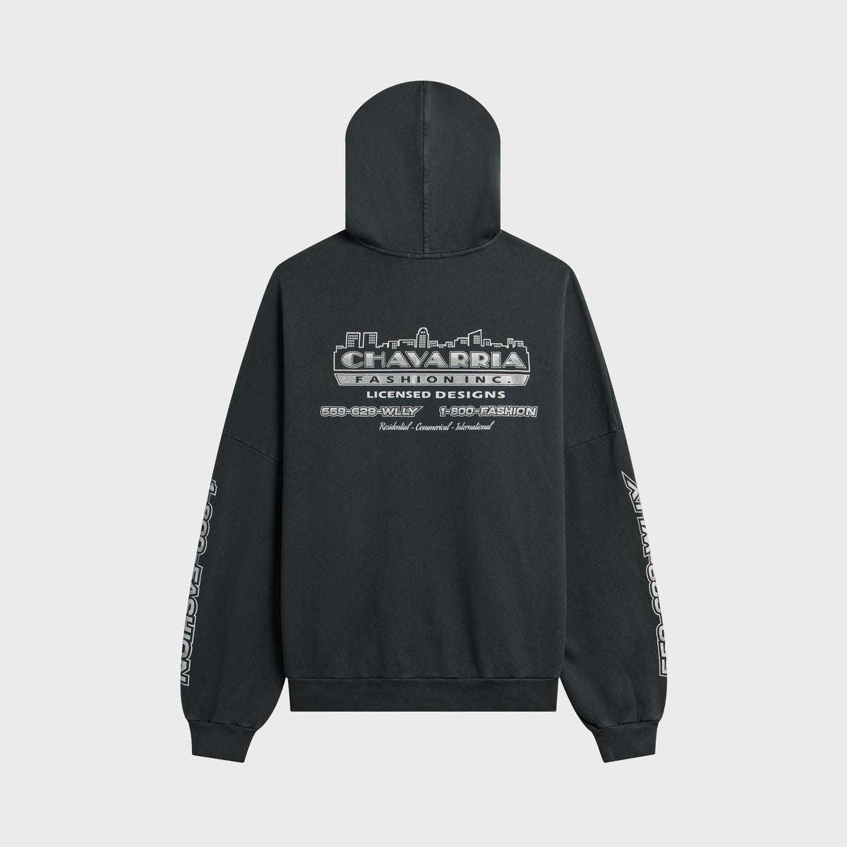 Willy Chavarria Licensed Designs Zip Hoodie - Pirate Black