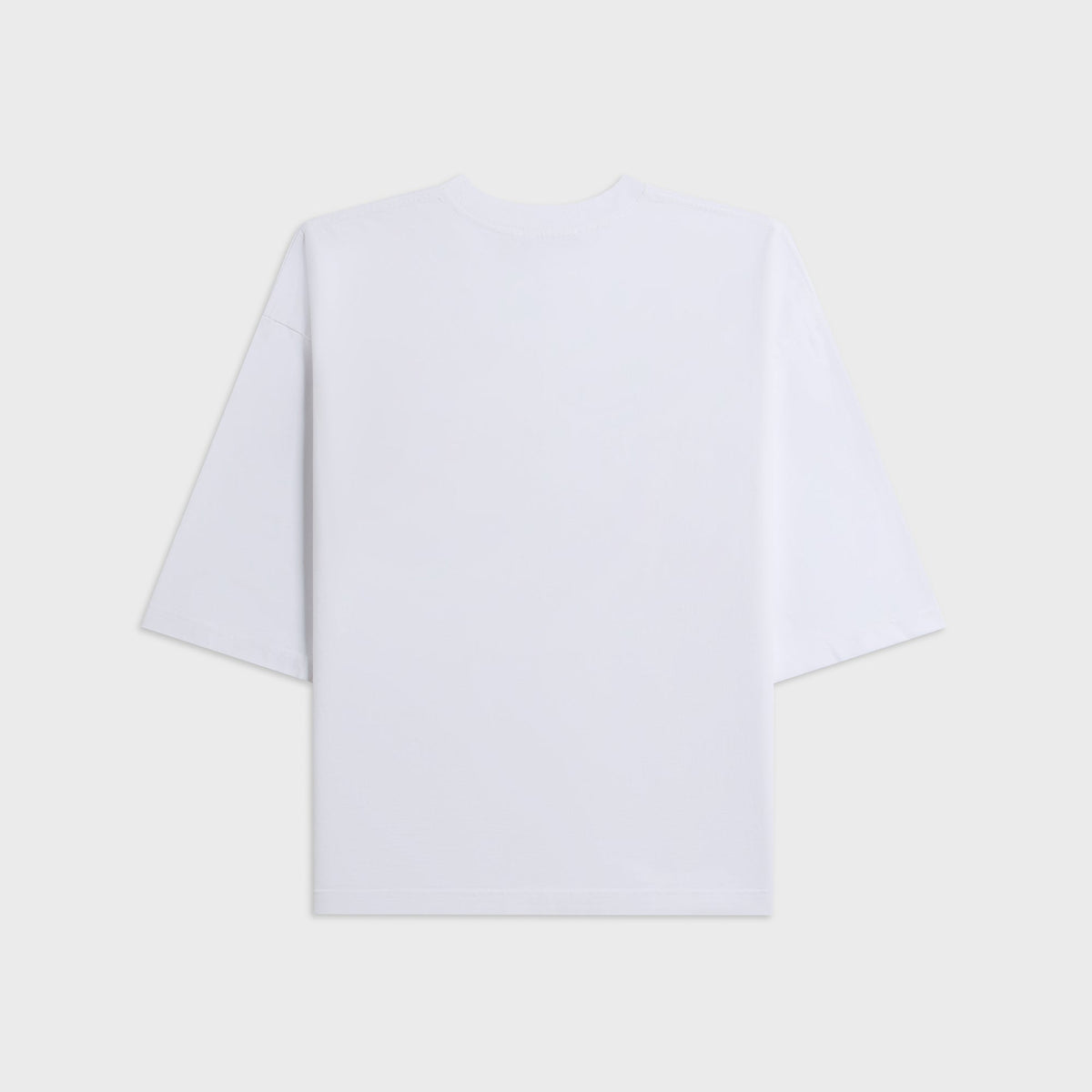 Willy Chavarria OS Chavaloo Buffalo Tee in Snow White, oversized white tee with plain back, back view
