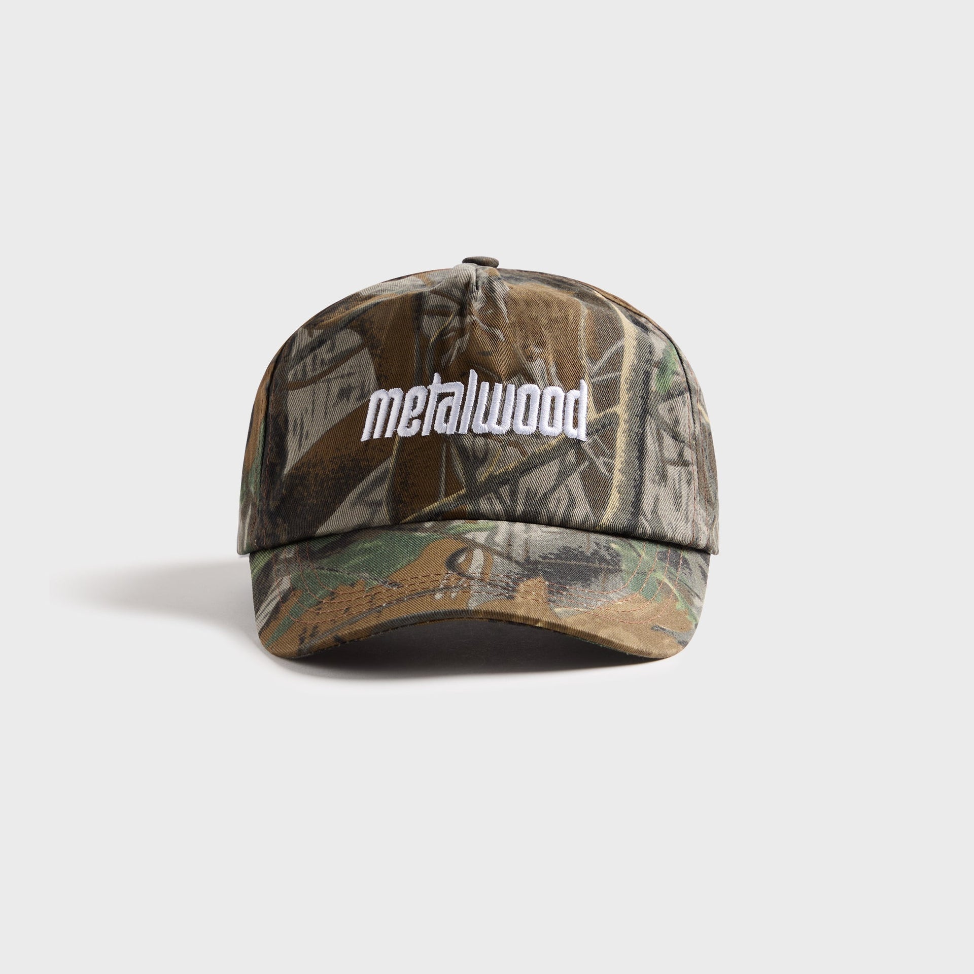 Metalwood Metal Logo 5 Panel Cap - Real Leaf Camo