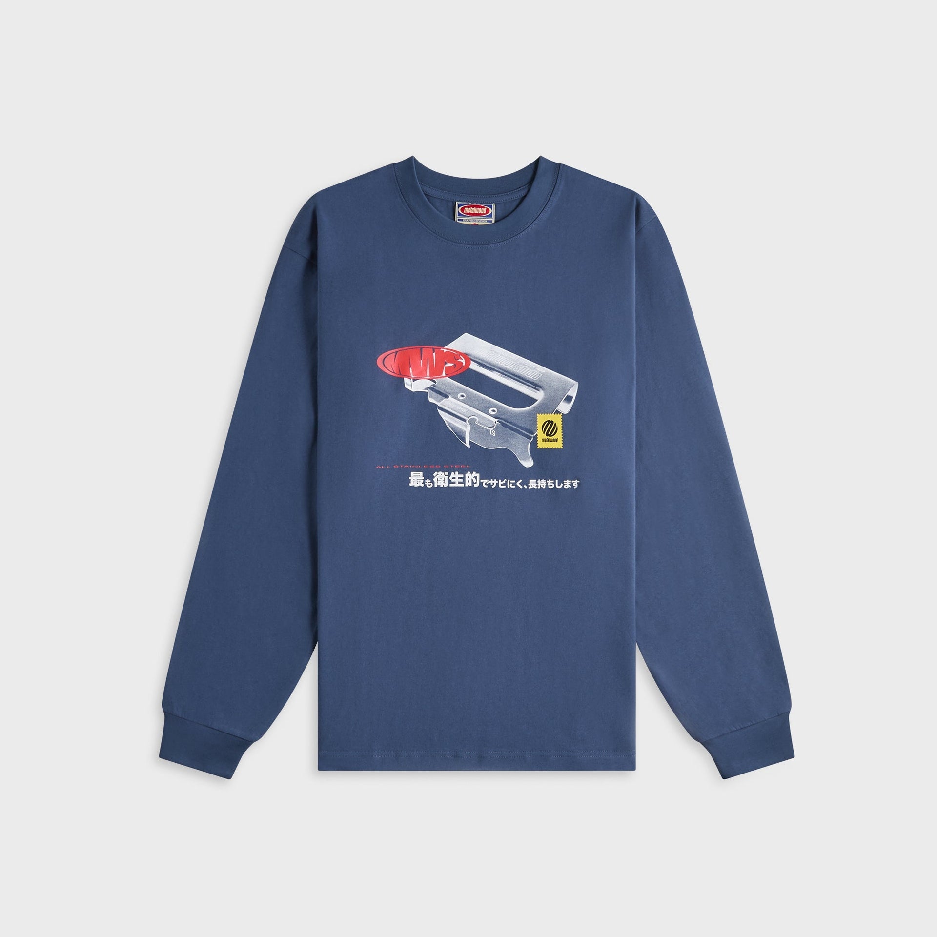 Metalwood Can Opener Long Sleeve Tee - Navy