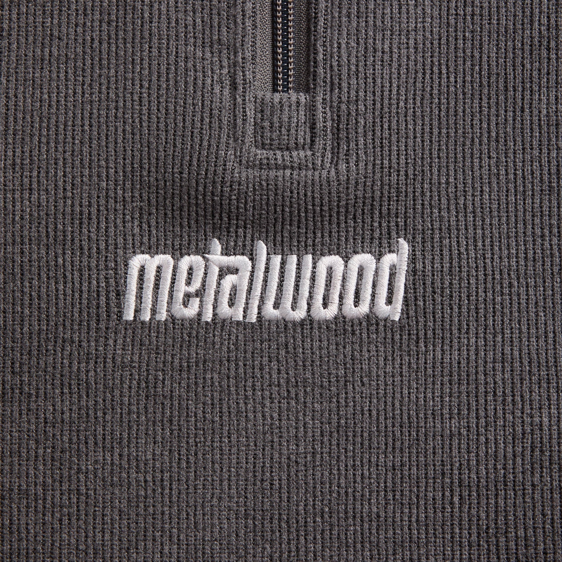Metalwood Contrast Stitch Quarter Zip Pullover - Charcoal