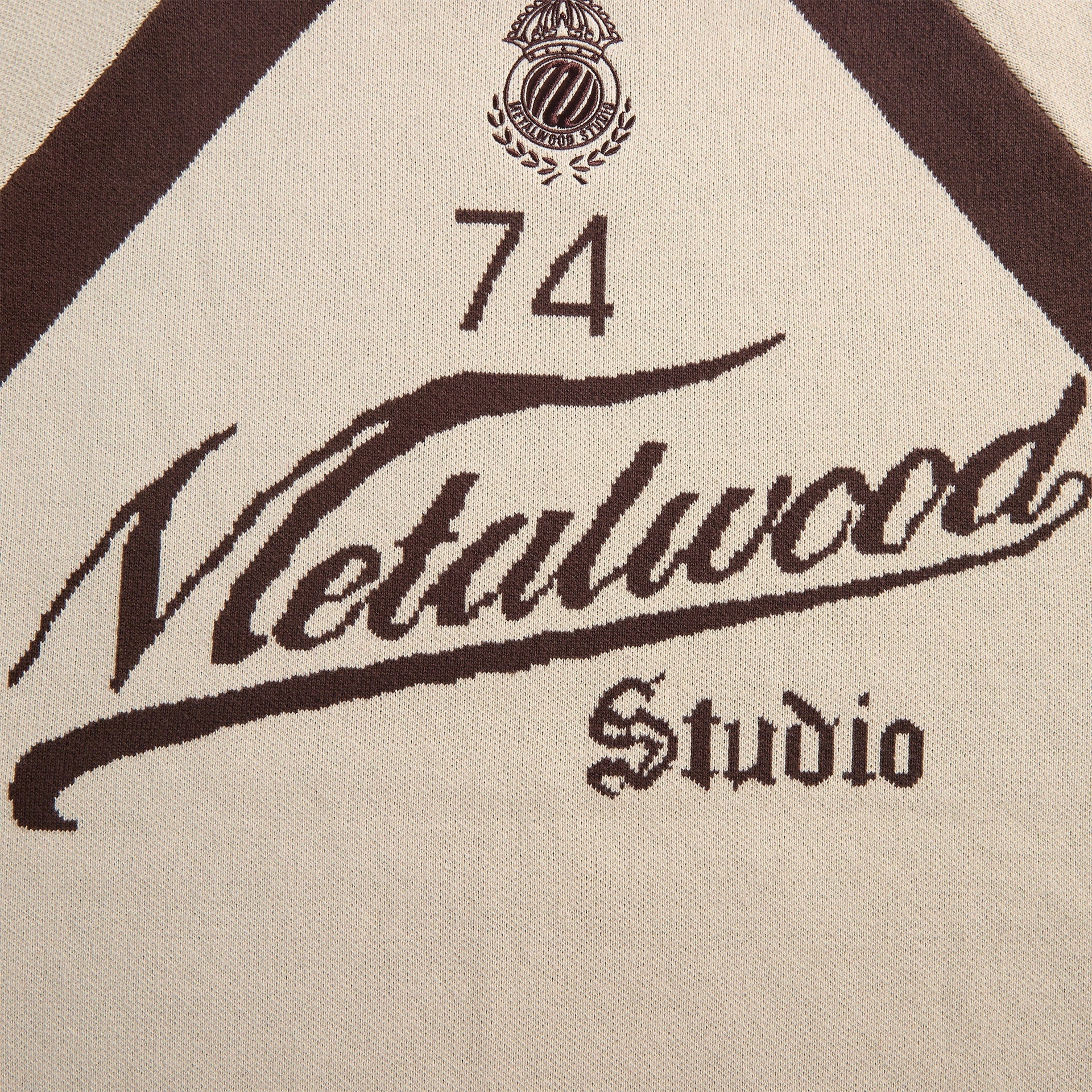 Metalwood Knit Football Top - Cream