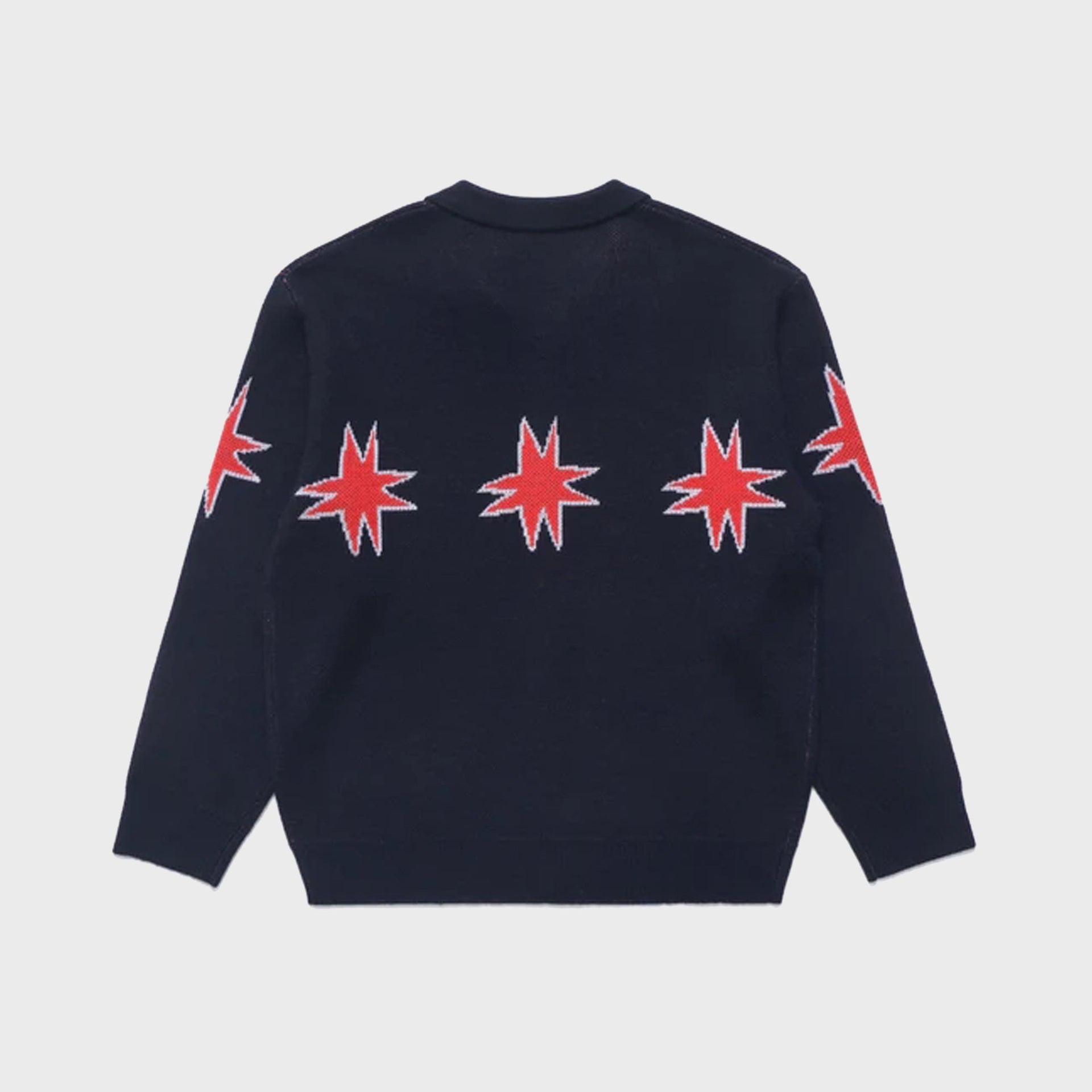 Metalwood Kiki Zip Knit Long Sleeve Polo - Navy