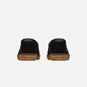 Saint Laurent Embroidery Espadrille - Toile Plato / Cuir Moon Noir