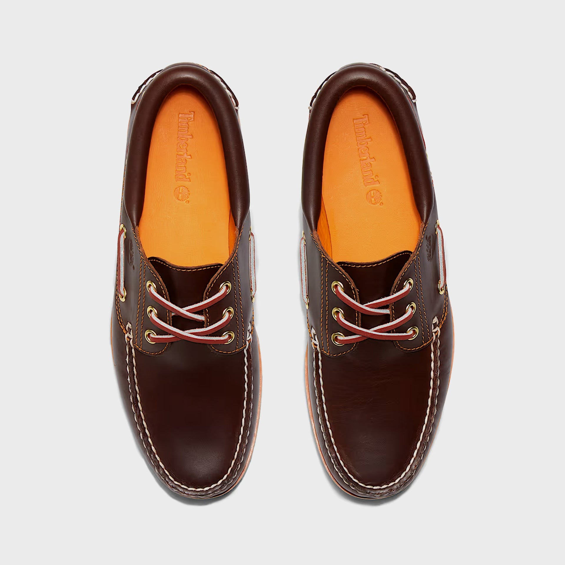 Timberland Authentic Three-Eye Lug Handsewn Boat Shoe - Brown Full Grain