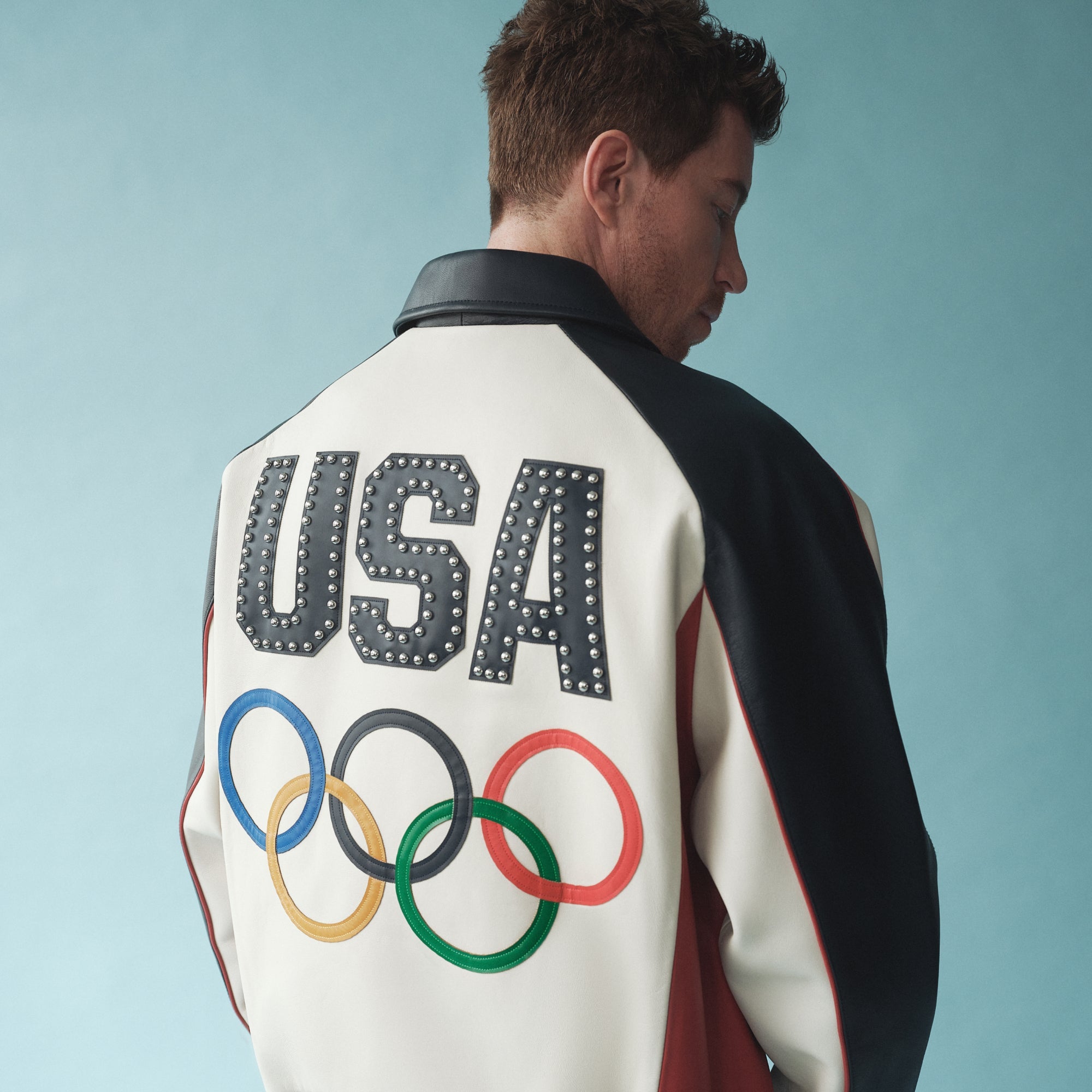 kith ジャケット ショート丈 Kith AVIREX Olympics Heritage Leather Bomber Jacket Tofu メンズ