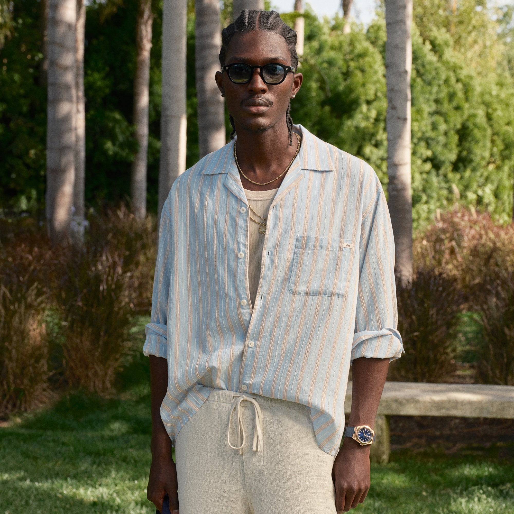 Kith Cupro Linen Thompson Camp Collar Shirt - Black