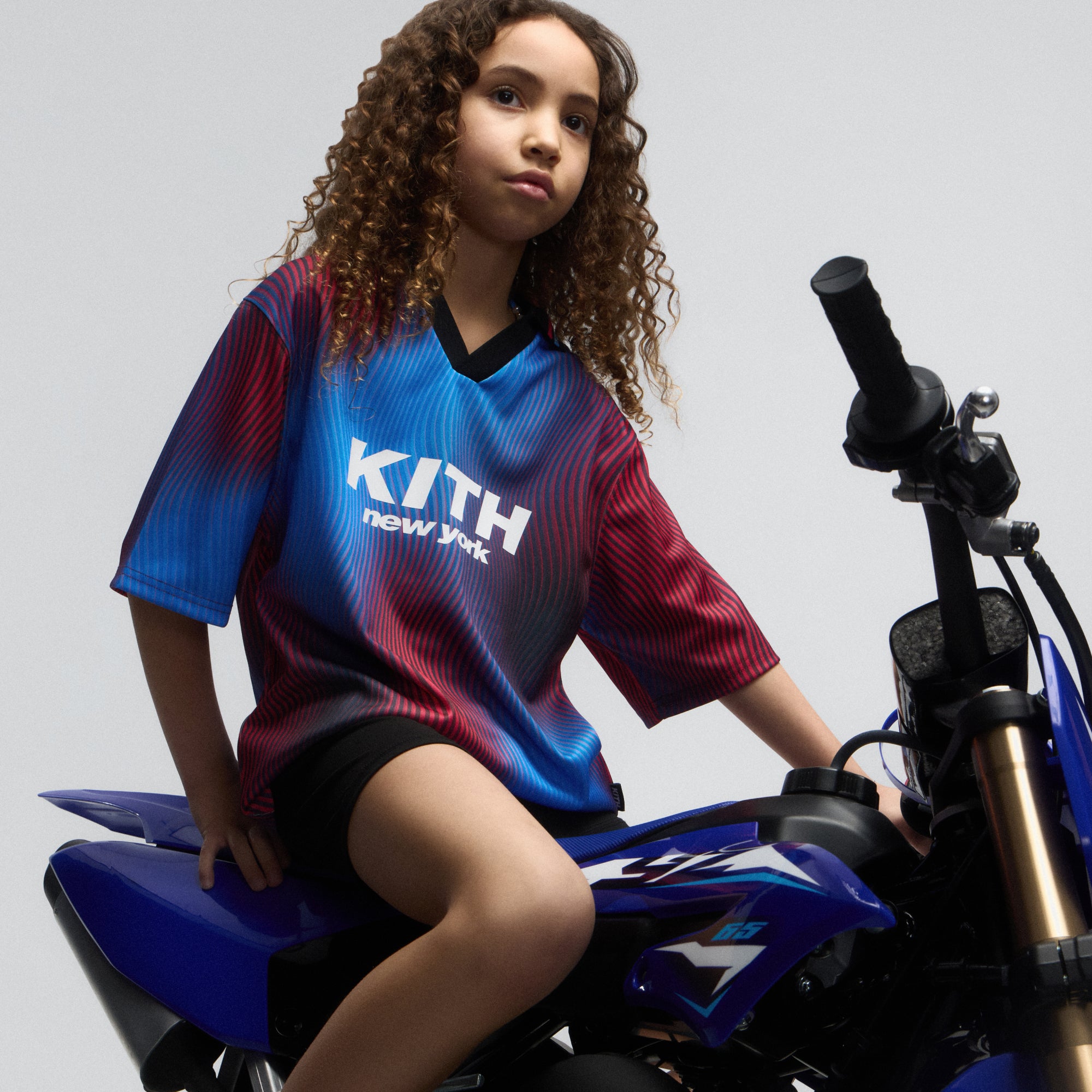 Kith Shadow Stripe Marcel Soccer Top - Light Indigo