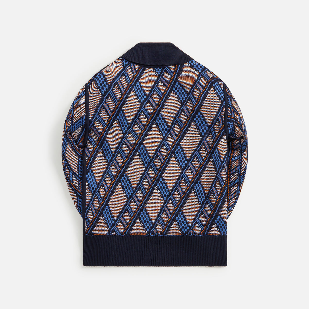 Nicholas Daley Reversible Knitted Shirt - Navy / Orange / Ecru