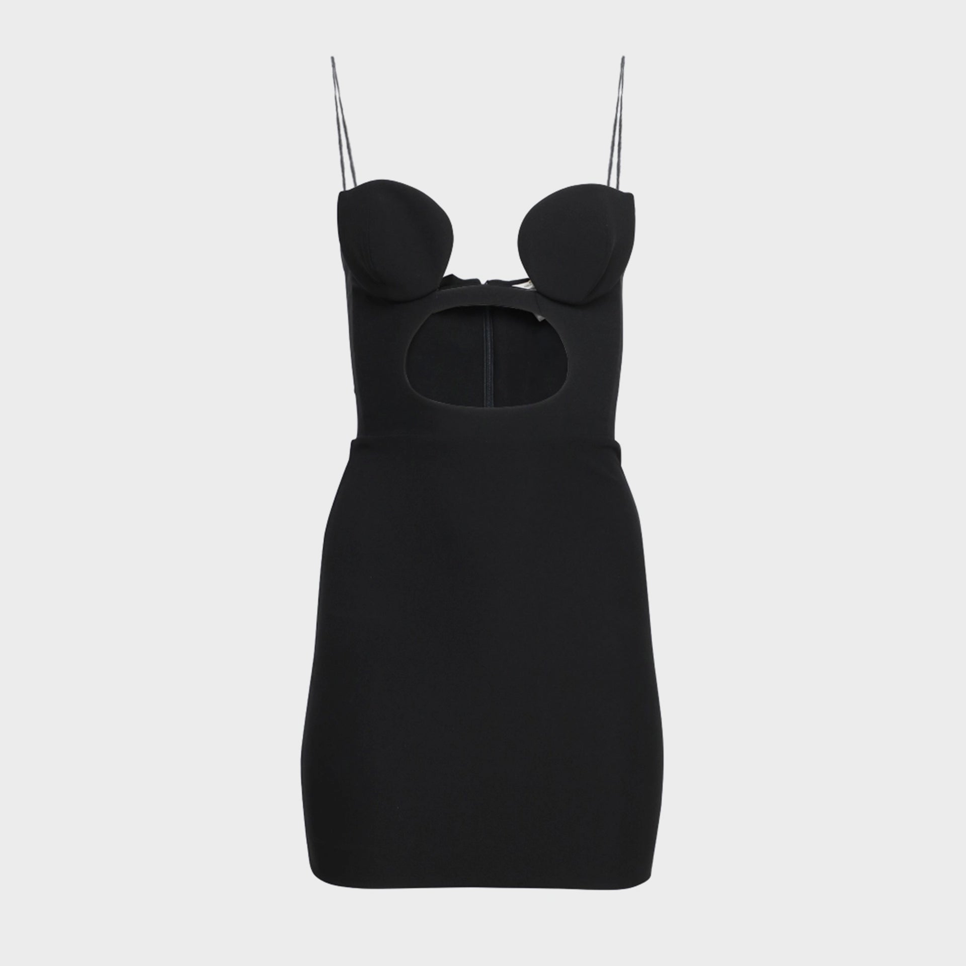 Nensi Dojaka Mini Fitted Dress With Volute Padded Bra - Black