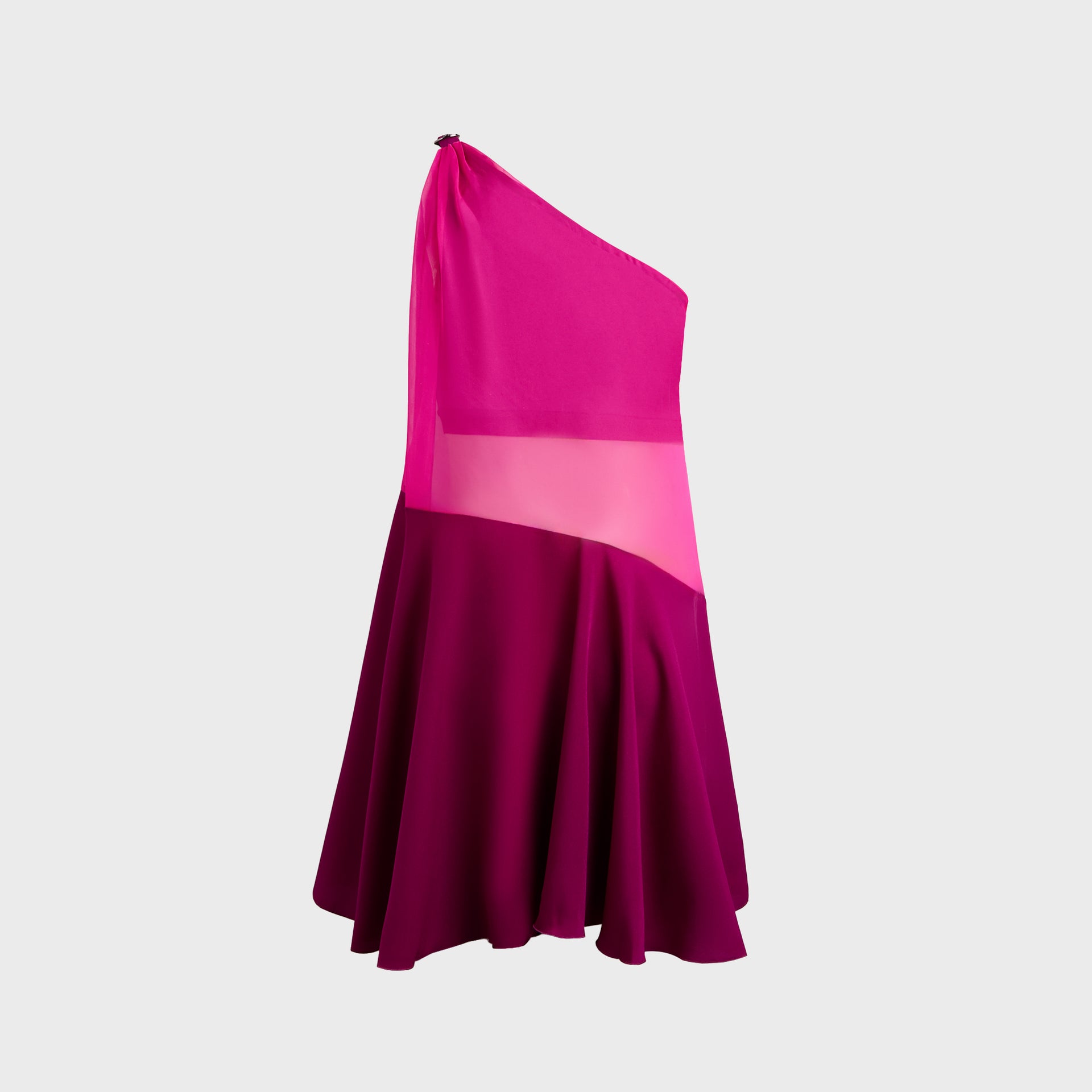 Nensi Dojaka Asymmetric Flared Mini Dress - Fuchsia