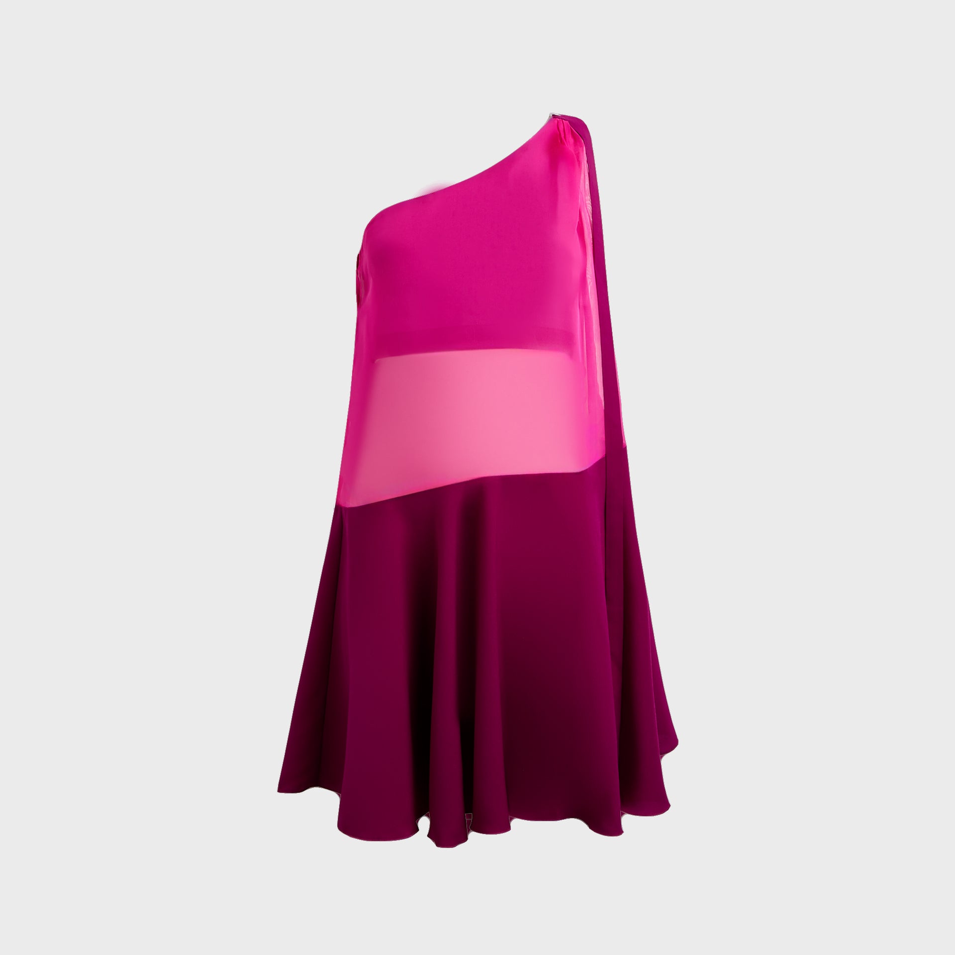 Nensi Dojaka Asymmetric Flared Mini Dress - Fuchsia