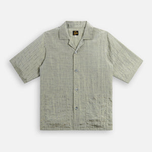 Needles Cabana Shirt brunello - R/N Bright Cloth / Cross Blue Grey