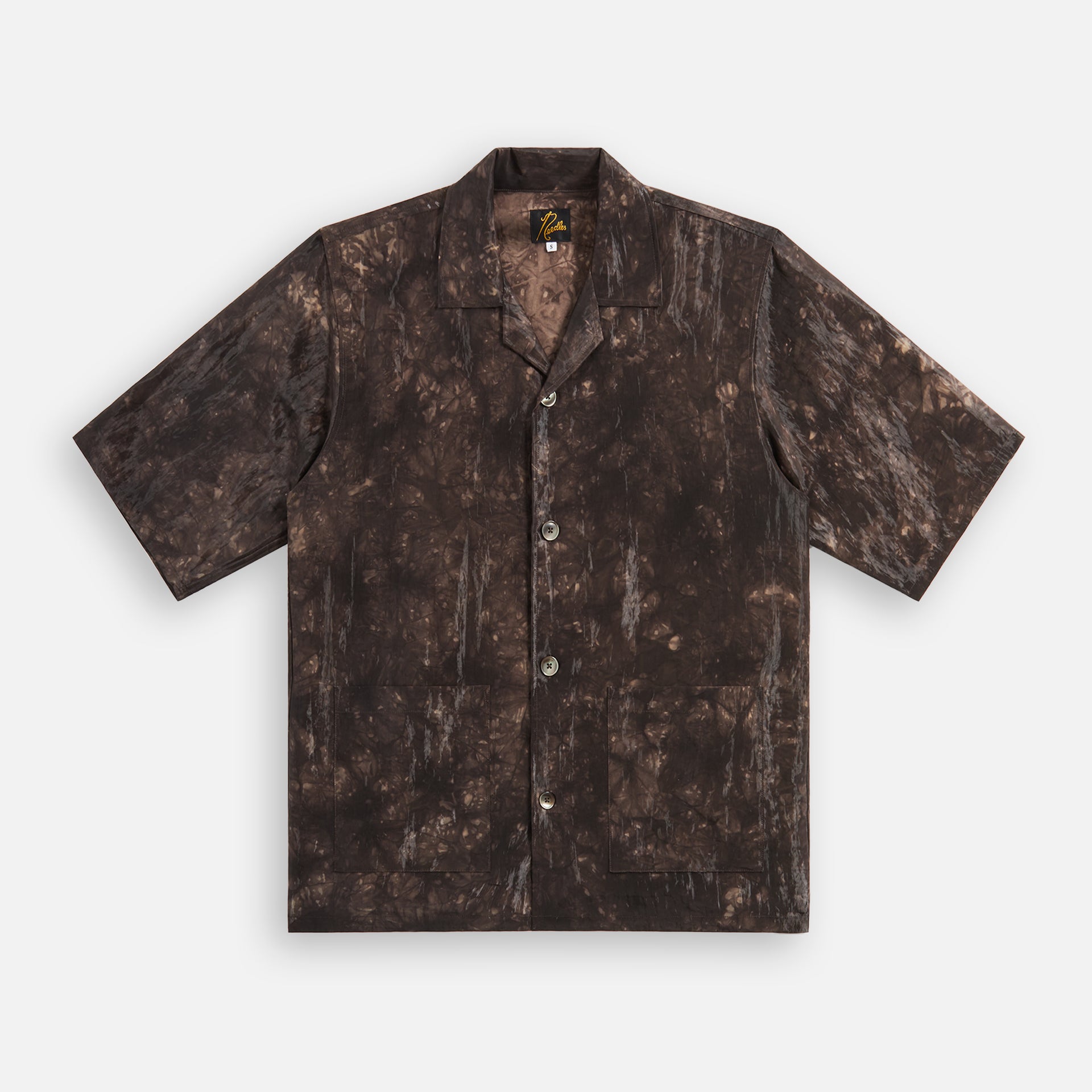 Needles Cabana Shirt brunello - R/N Bright Cloth / Uneven Dye Brown