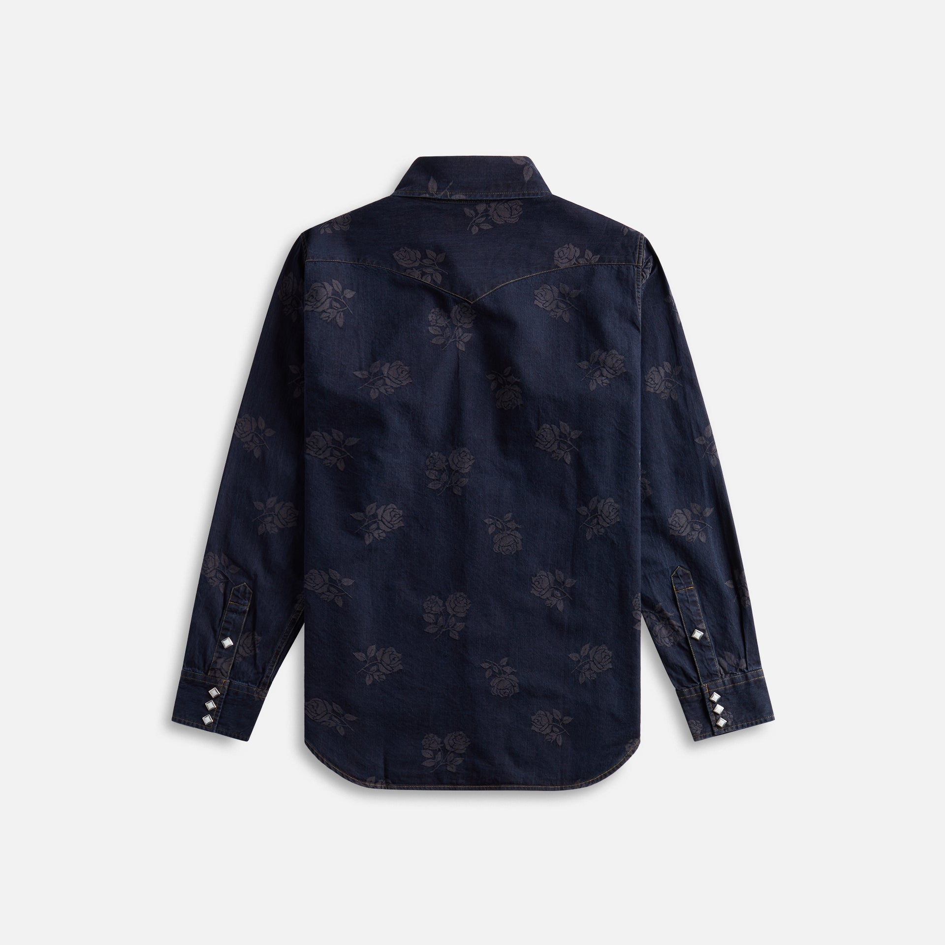 Needles Western Shirt 8Oz Denim Rose Jacquard - Indigo