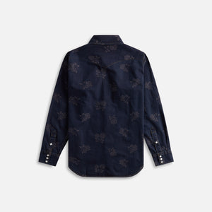 Needles Western Shirt 8Oz Denim Rose Jacquard - Indigo