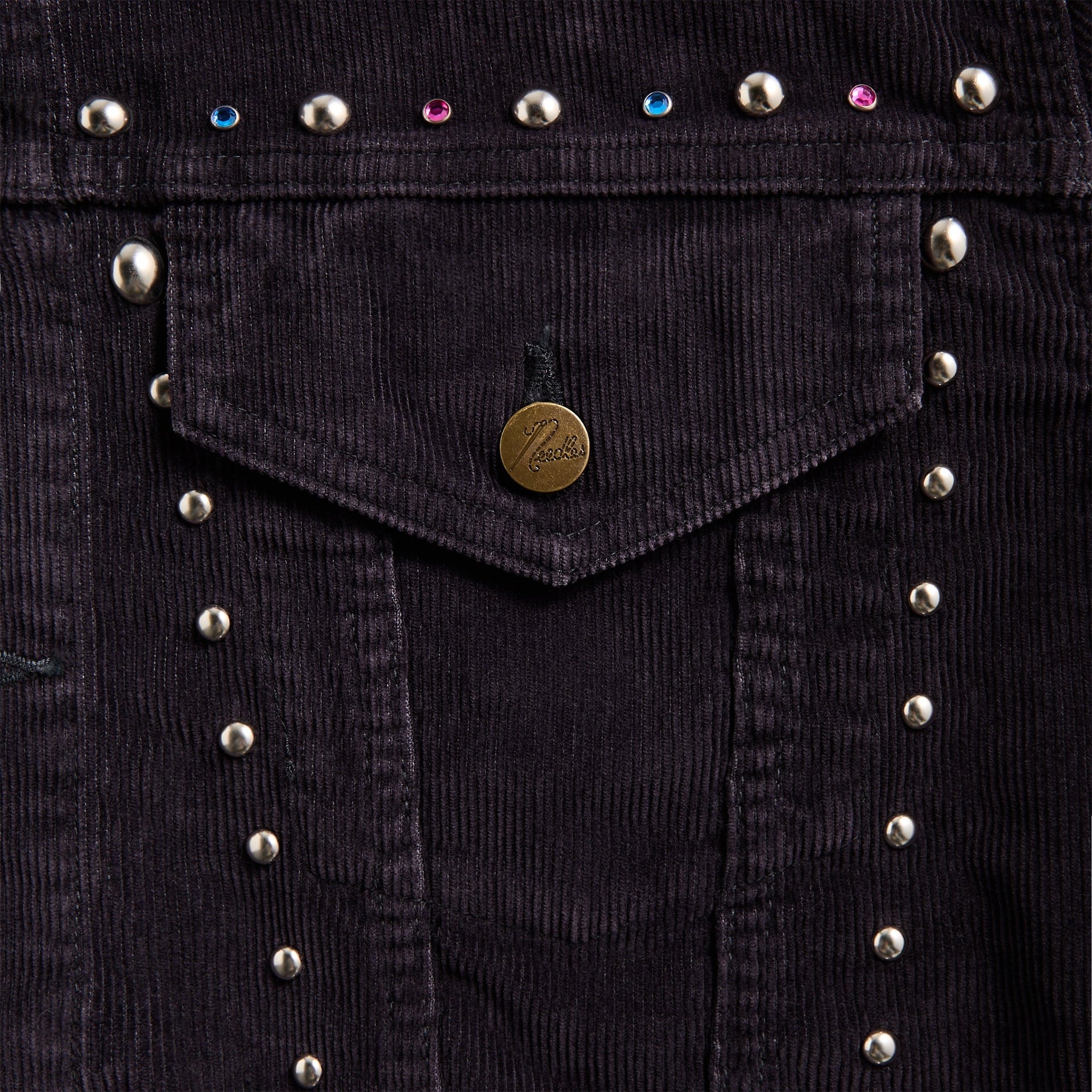 Needles Studded 14W Corduroy Jean Jacket  - Black
