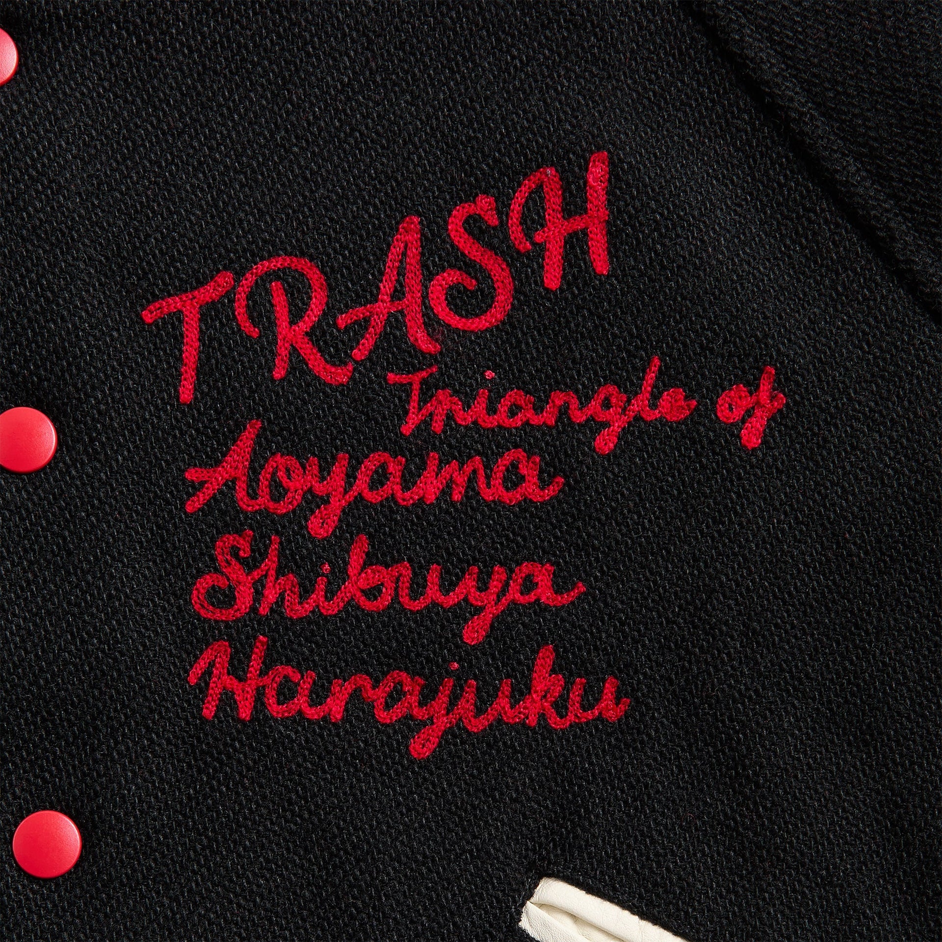 Needles Deconstructed Lettered Wool Melton Jacket - Black