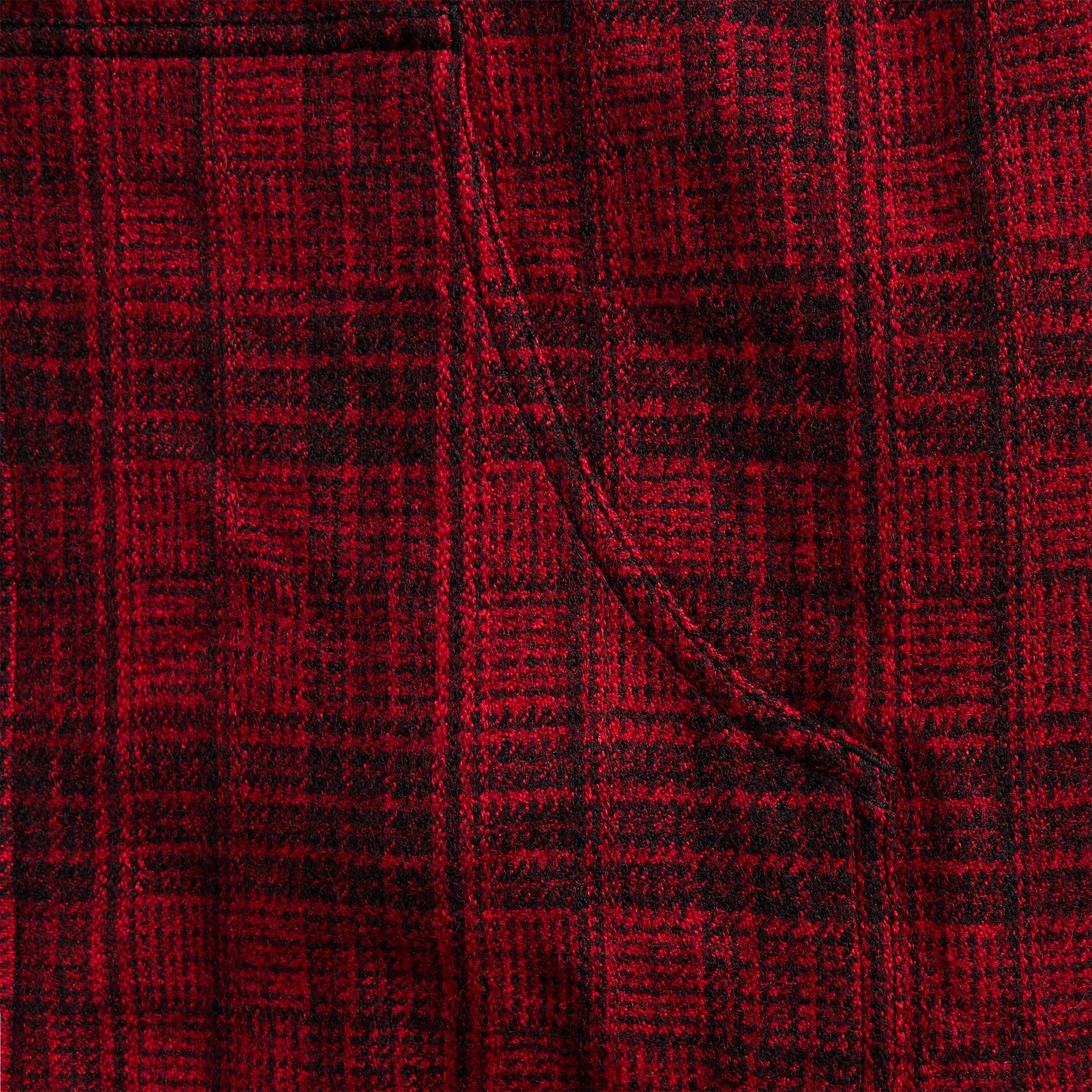 Needles Zipped Wool Glen Plaid Work Hoody - Red