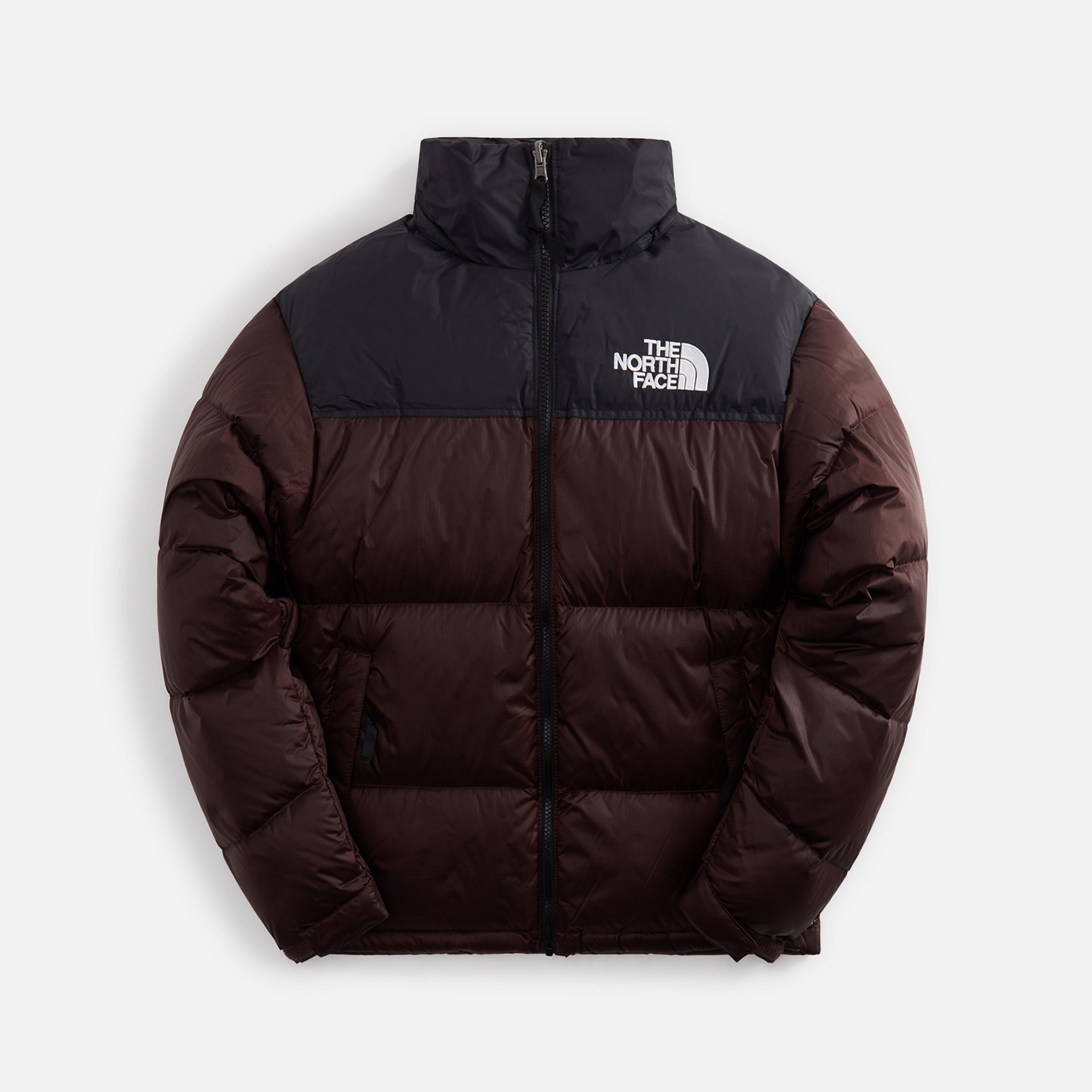 The North Face Logo 1996 Retro Nuptse Jacket - Coal Brown / TNF Black