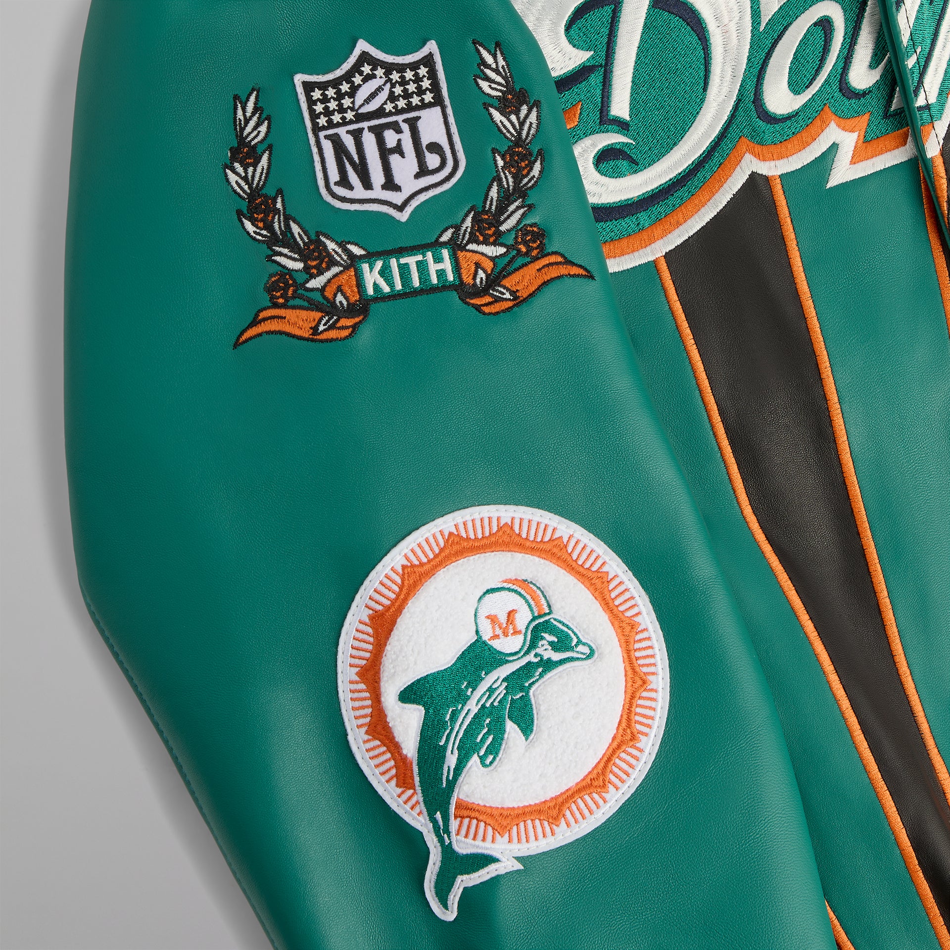 Kith & Jeff Hamilton for the NFL: Dolphins Leather Varsity Jacket