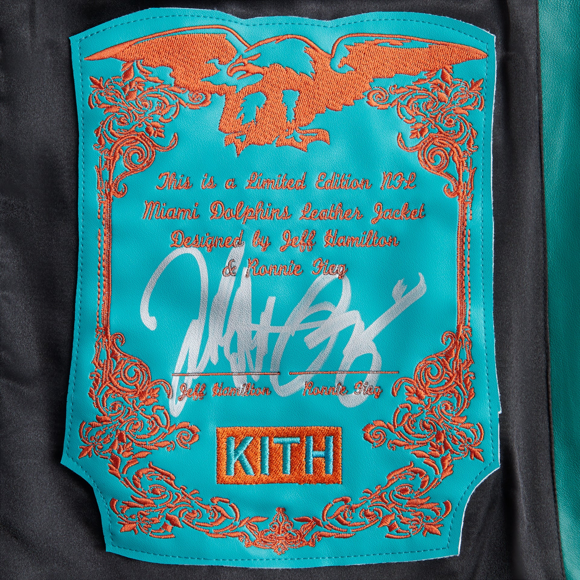 Kith & Jeff Hamilton for the NFL: Dolphins Leather Varsity Jacket