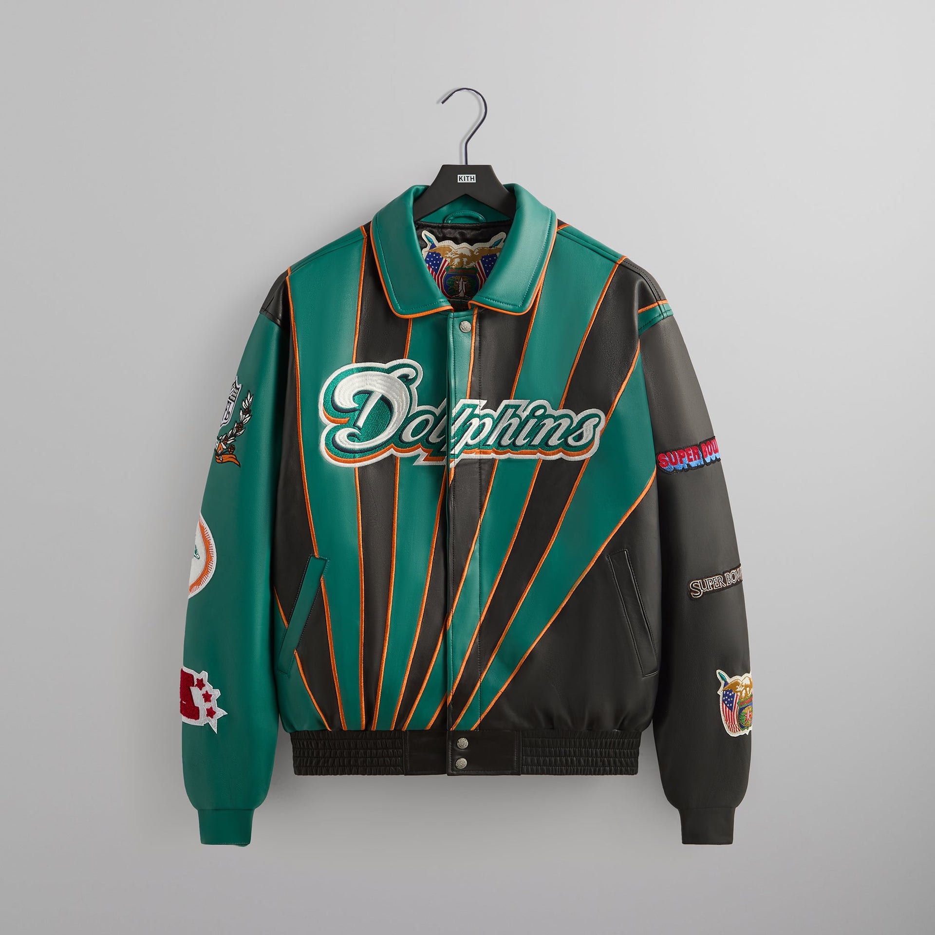 Kith & Jeff Hamilton for the NFL: Dolphins Leather Varsity Jacket PH