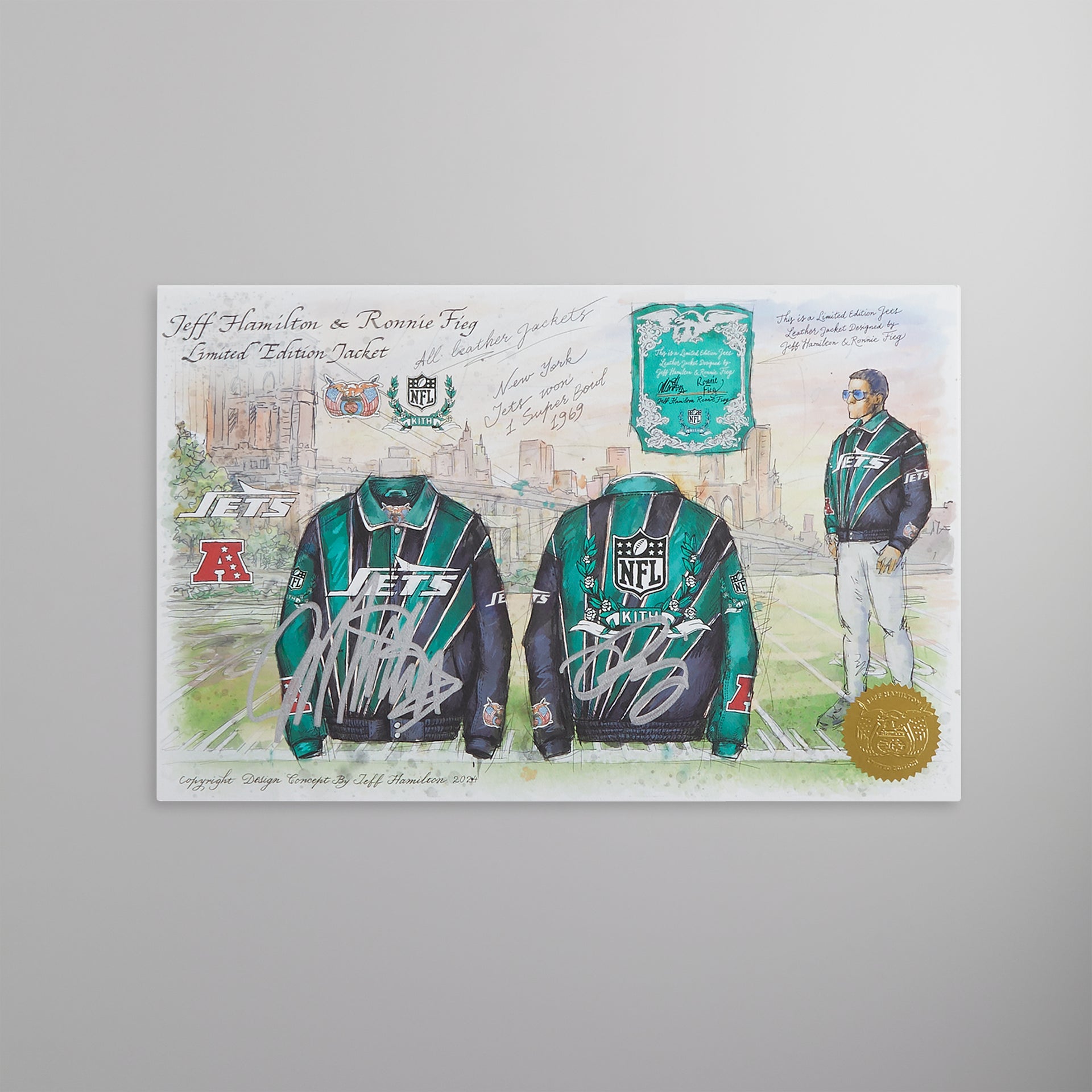 Kith & Jeff Hamilton for the NFL: Jets Leather Varsity Jacket