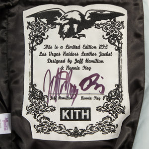 Kith & Jeff Hamilton for the NFL: Raiders Leather Varisty Jacket PH