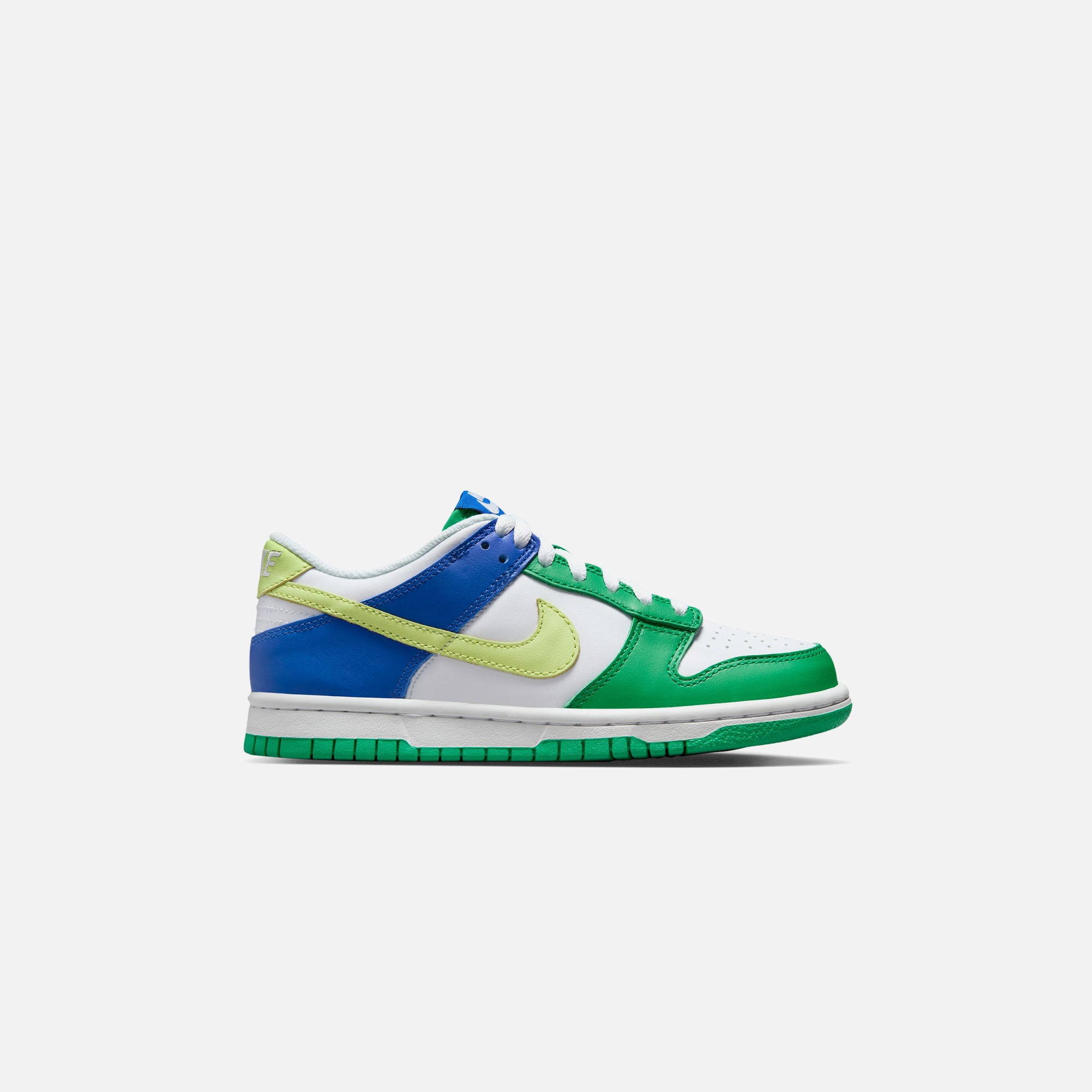 Nike Grade School Dunk Low - White / Light Lemon Twist / Stadium