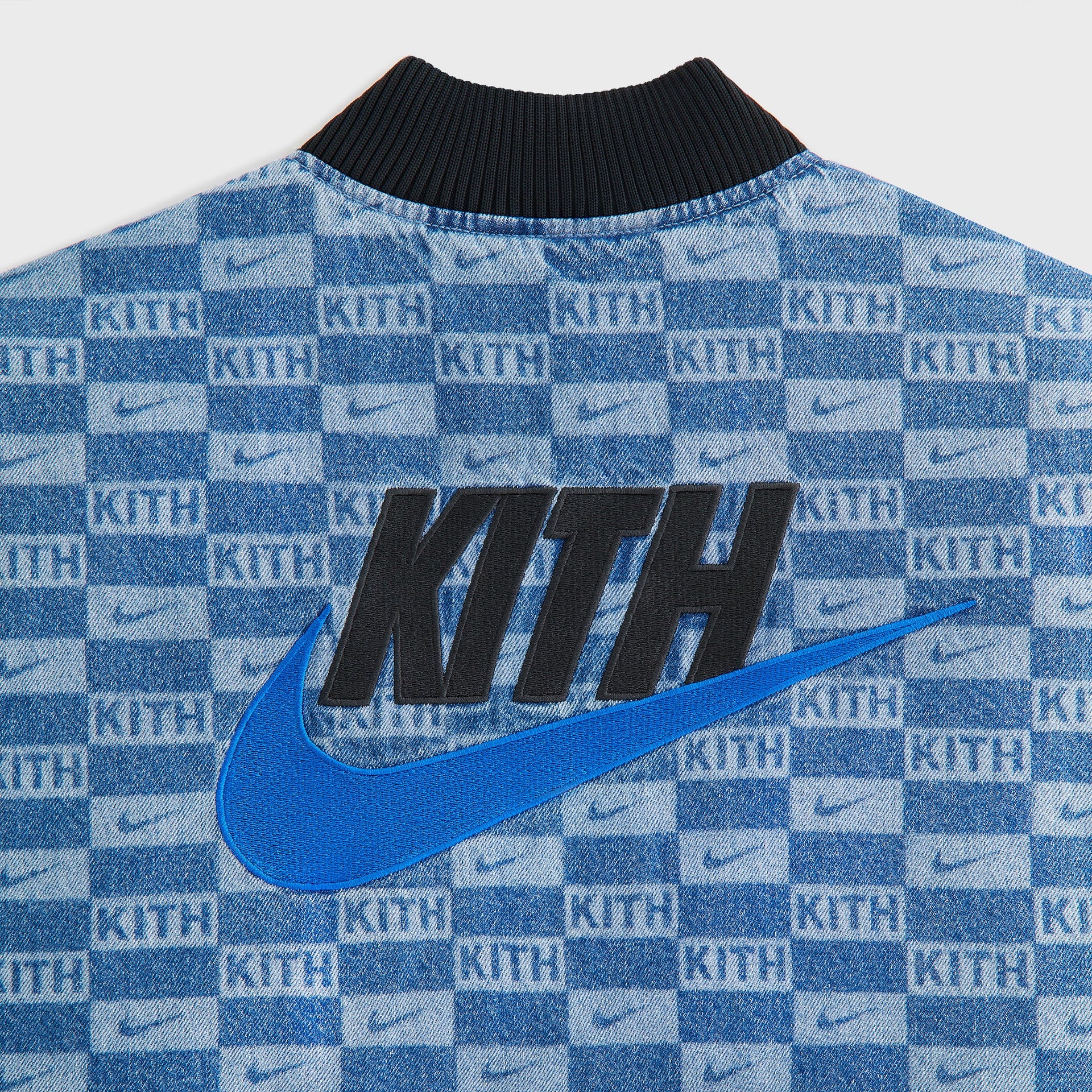 Kith Kids for Nike Denim Laser Etched Varsity Jacket - Mystic Navy