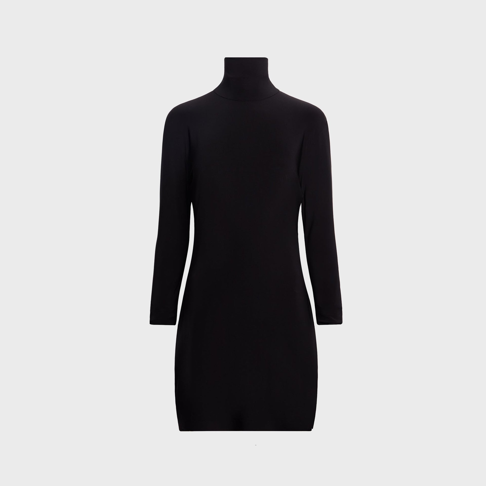 Norma Kamali Long Sleeve Turtleneck Mini Dress - Black