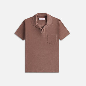 Orlebar Brown Terry Towelling Resort Polo - Plum Wine