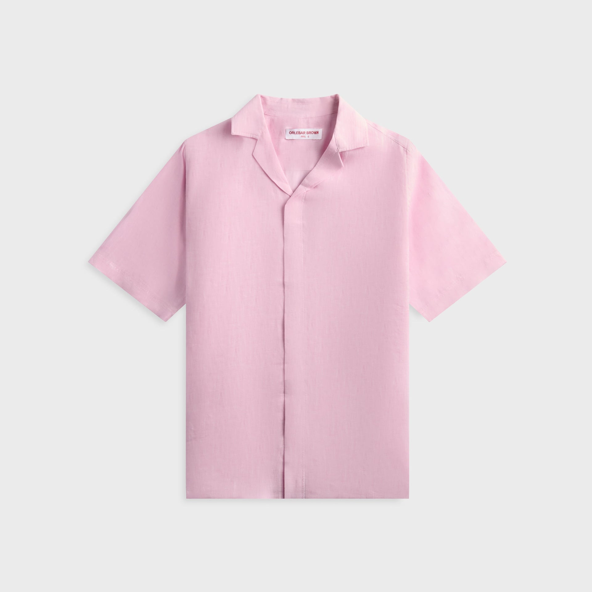 Orlebar Brown Maitan II Camp-Collar Linen Shirt - Rodeo Pink