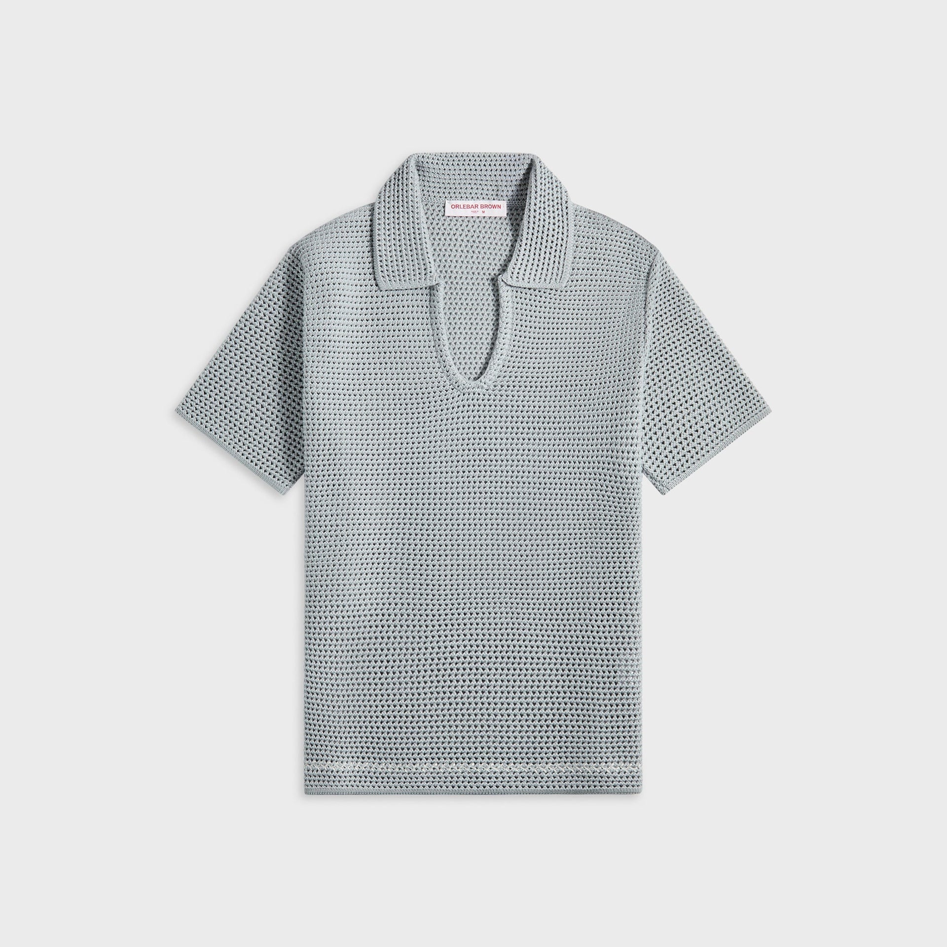 Orlebar Brown Batten Stitch Shirt in Light Sky Pool / White Sand