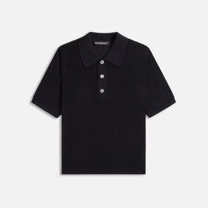 Our Legacy Traditional Polo Embroidered - Black Crispy Cotton