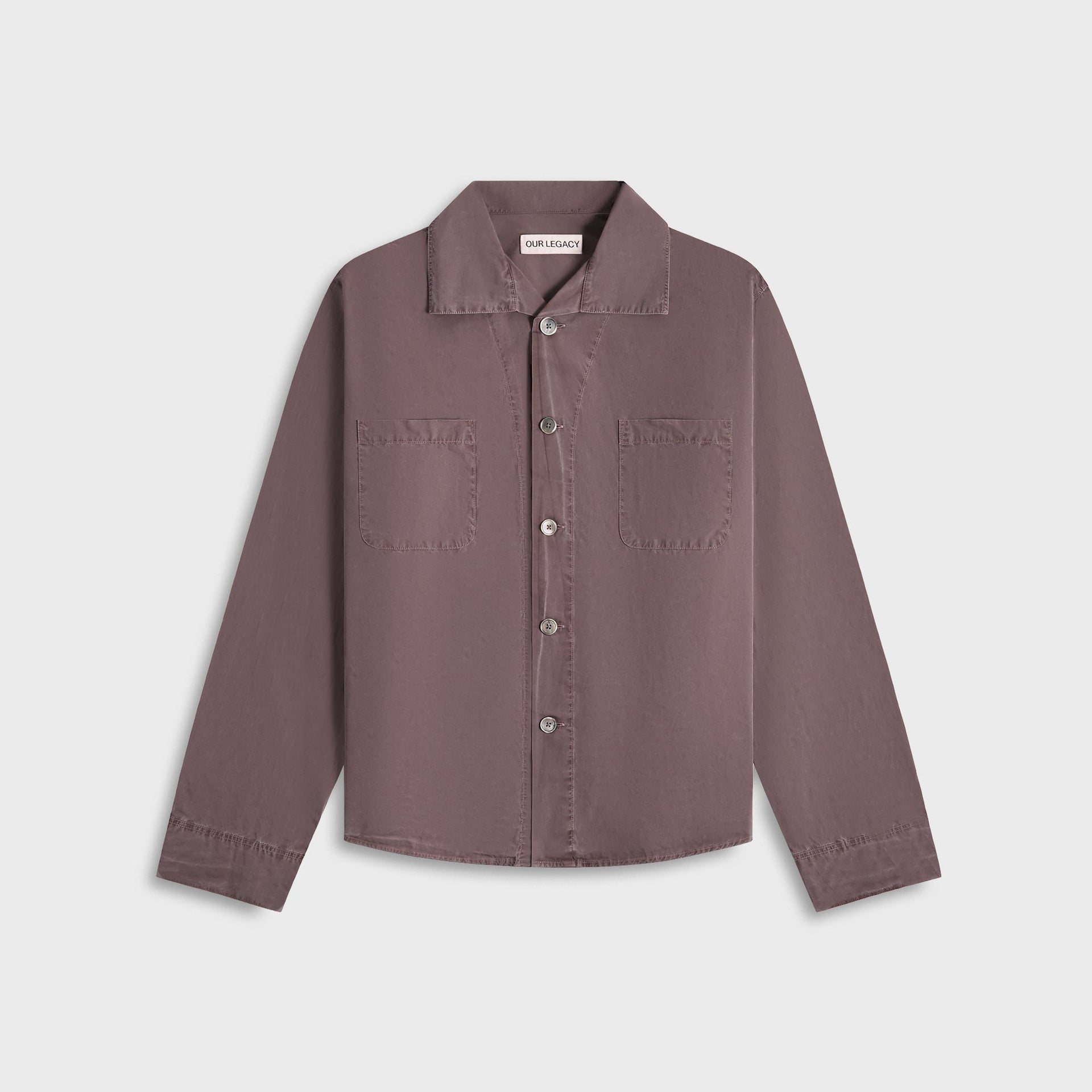 Our Legacy Funnel Shirt in Charcoal Bordeaux