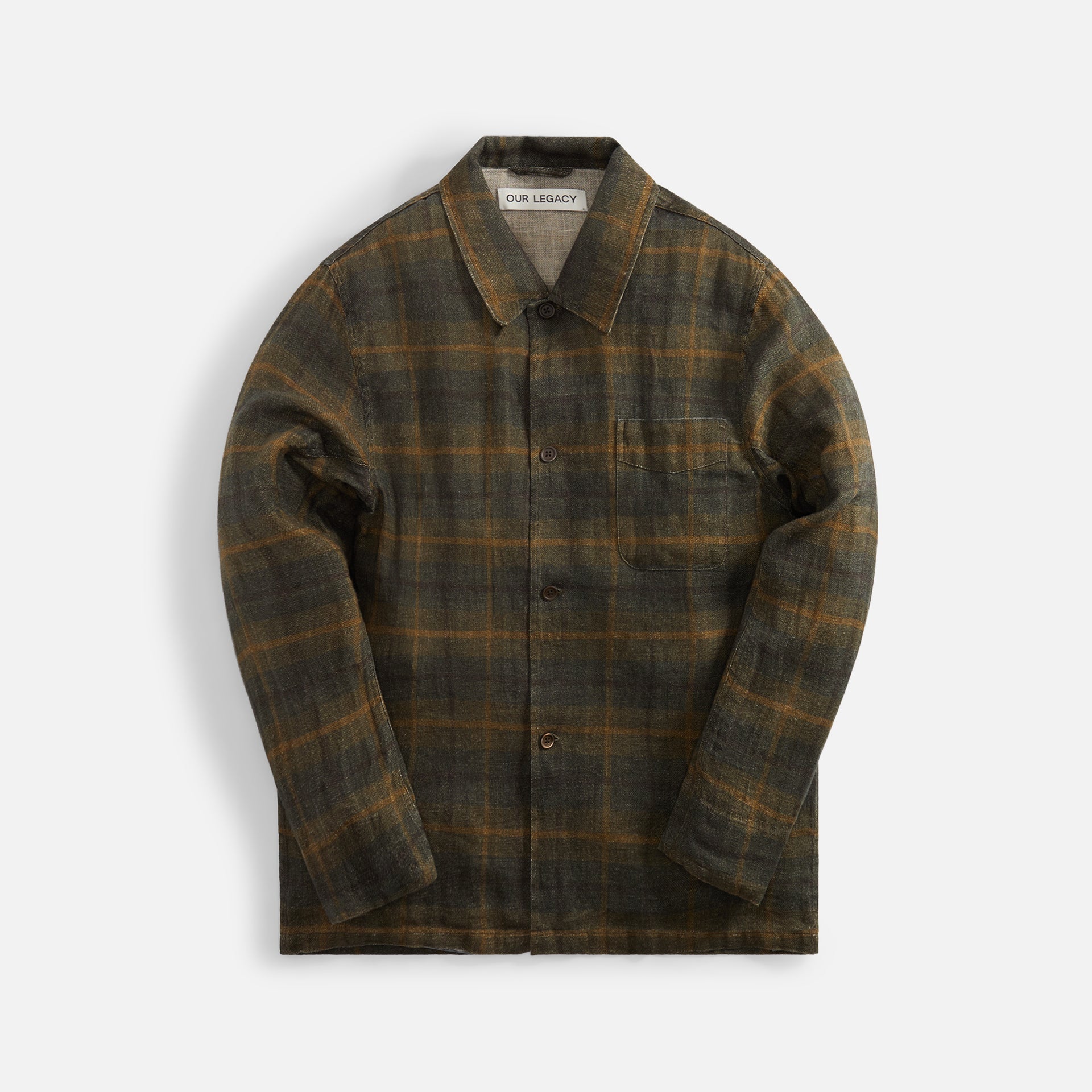 Our Legacy Mirage Wax Check Box Shirt - Green