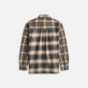 Our Legacy Above Shirt Doyle Check Lagger Flannel - Beige / Navy