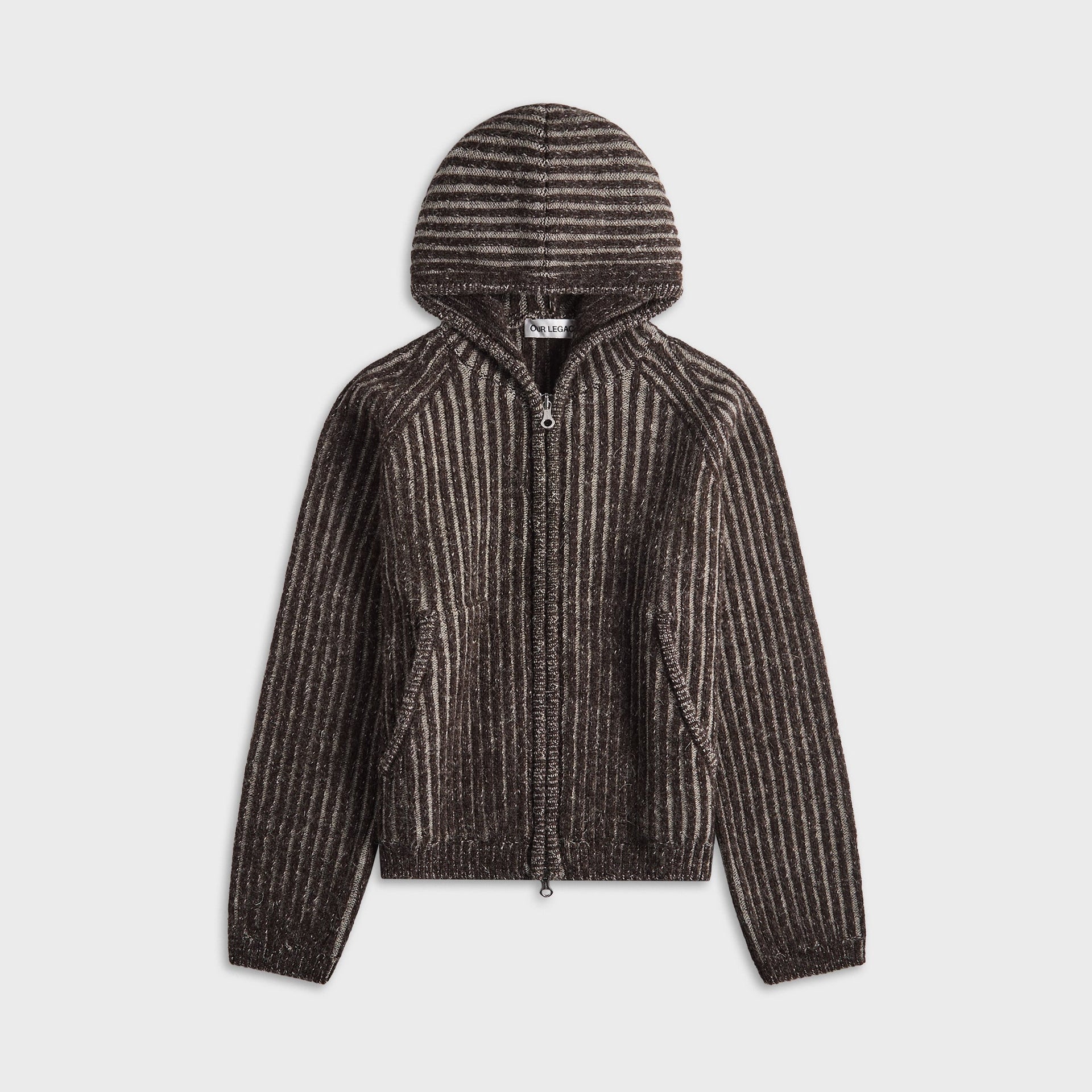 Our Legacy Level Hood - Vanise Brown Stripe Isels Wool