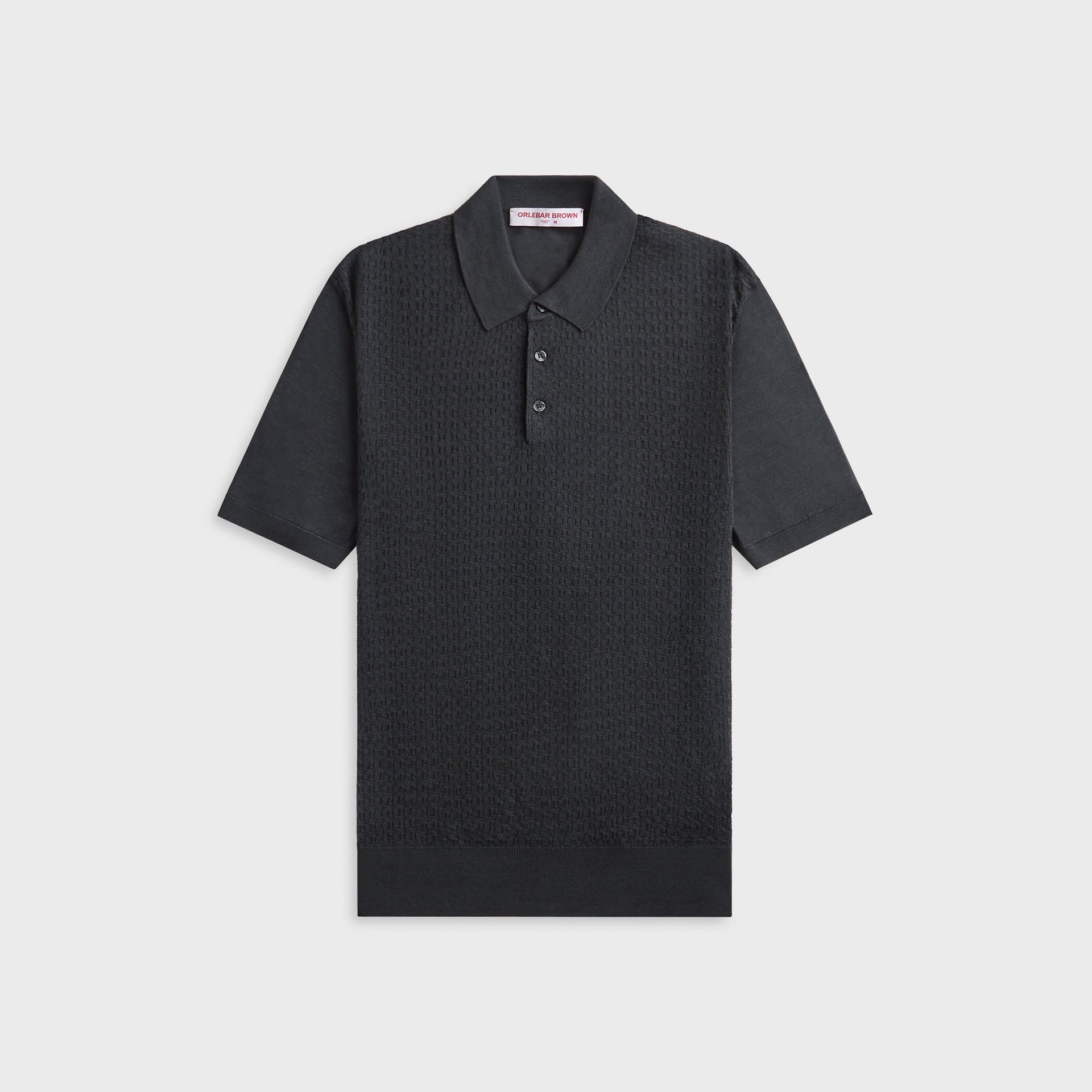 Orlebar Brown Burnham Silk Polo Shirt - Granite