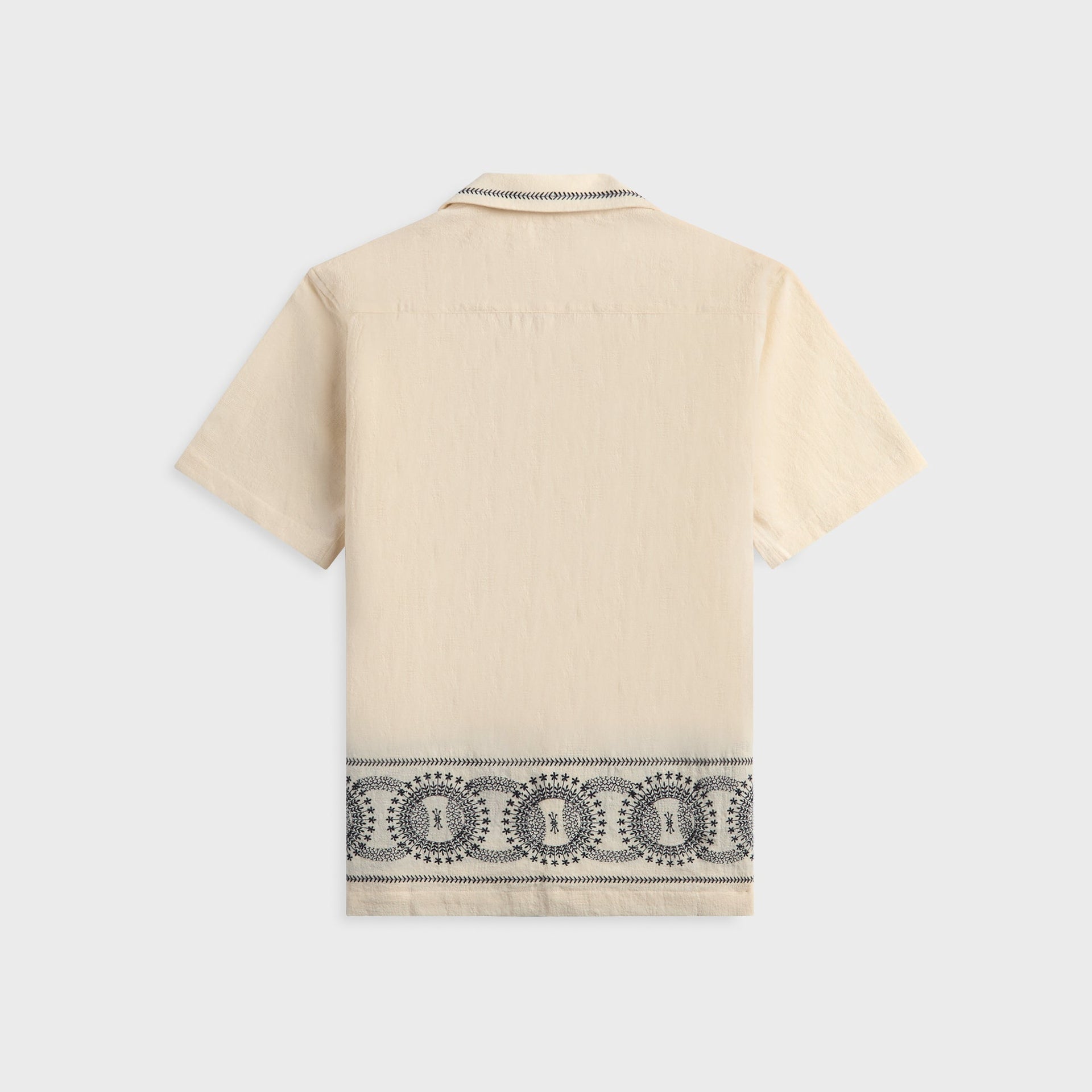 Orlebar Brown Maitan Cirqua Embroidery Shirt - White Sand / Night Iris