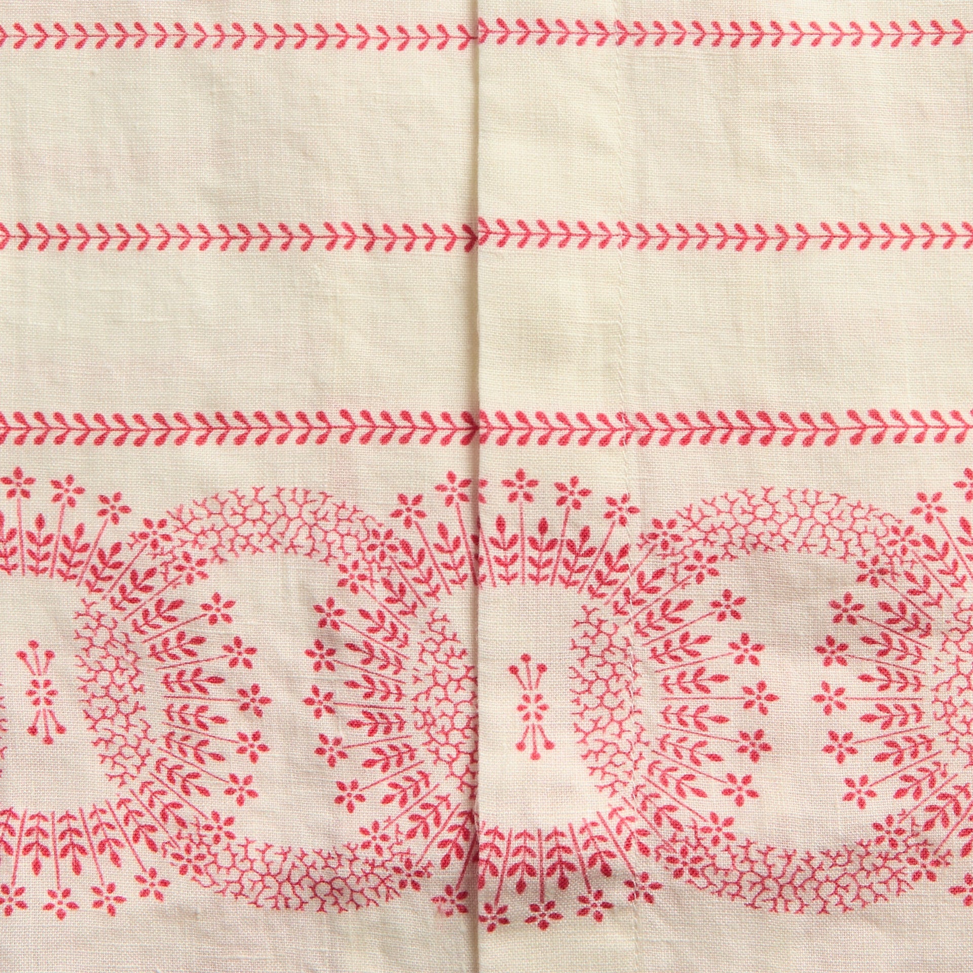 Orlebar Brown Maitan Linen Cirqua Shirt - White Sand / Summer Red