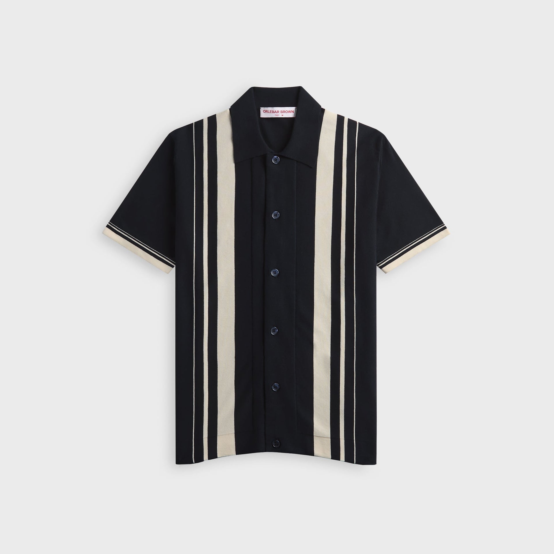 Orlebar Brown Tiernan Border Stripe Shirt - Night Iris / White Sand