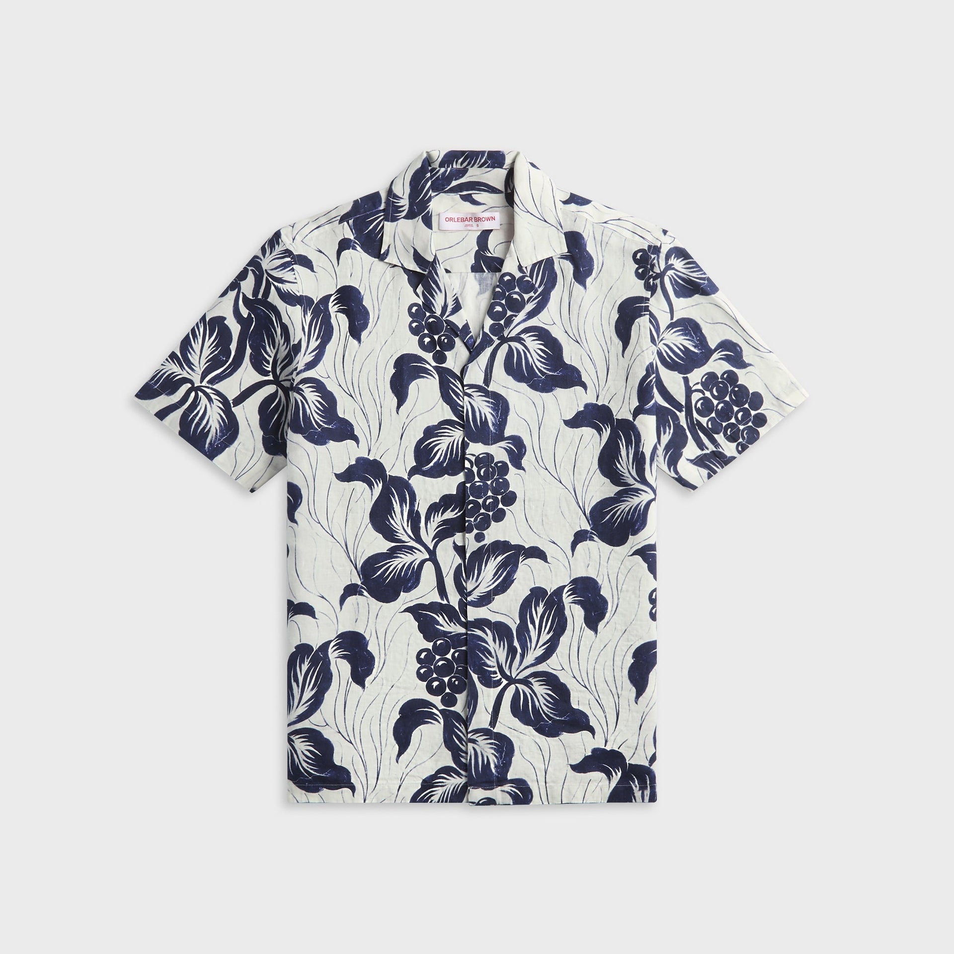 Orlebar Brown Maitan Linen Petralis Resort Shirt - Night Iris