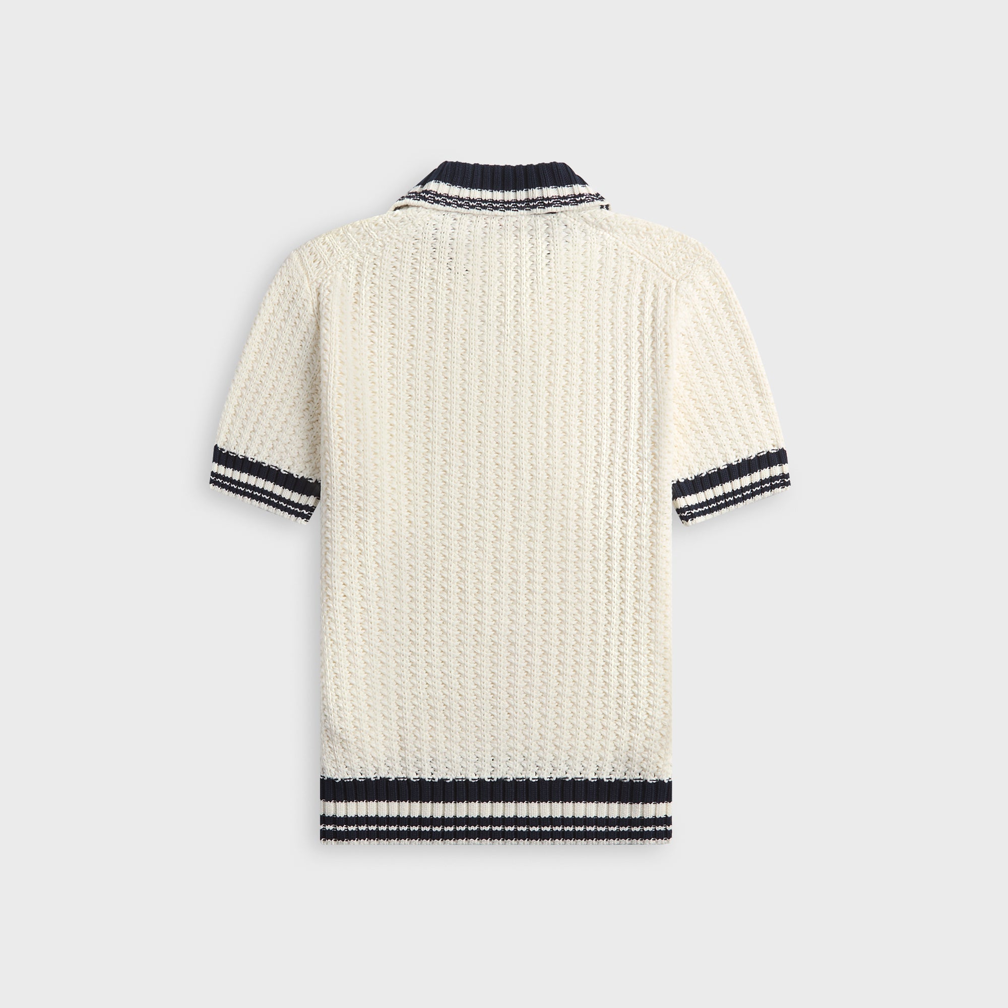 Orlebar Brown Swift Knitted Crochet Polo Shirt - White Sand