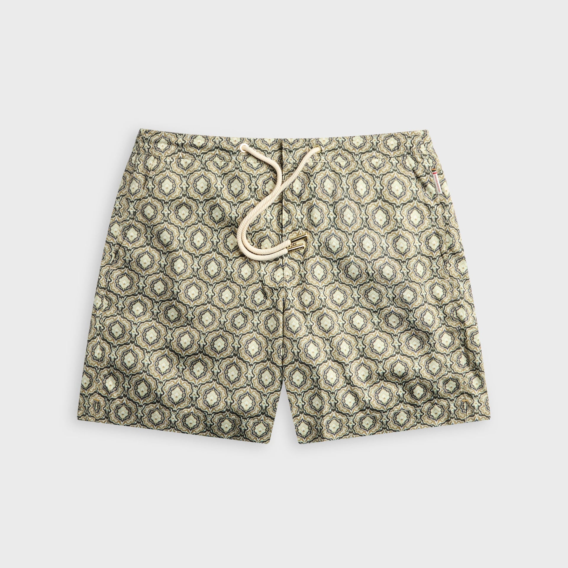 Orlebar Brown Bulldog Classic Fit Swim Short with Passetto Print - Bayleaf Green