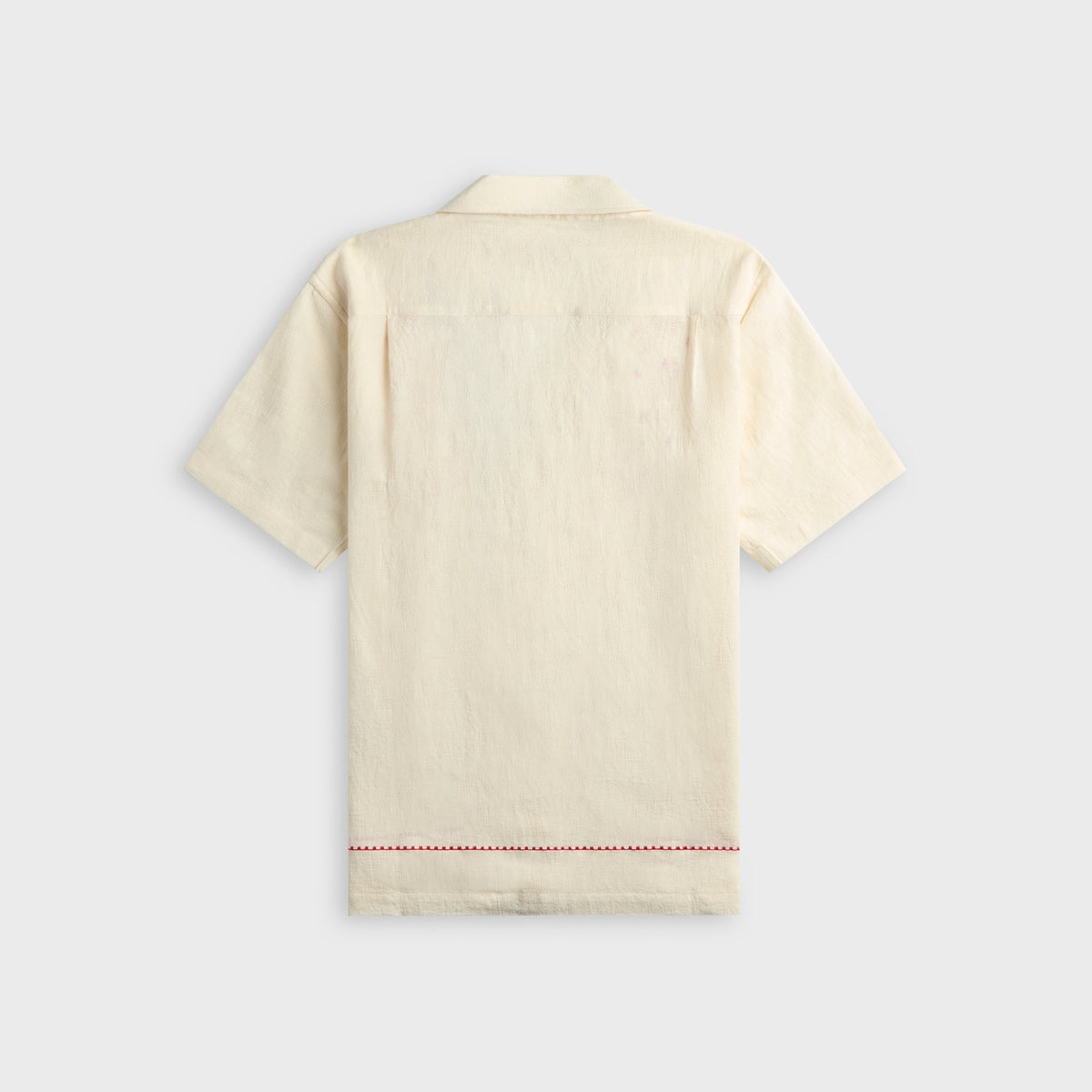 Orlebar Brown Relaxed Fit Paisley Embroidery Shirt - White Sand / Vermillion